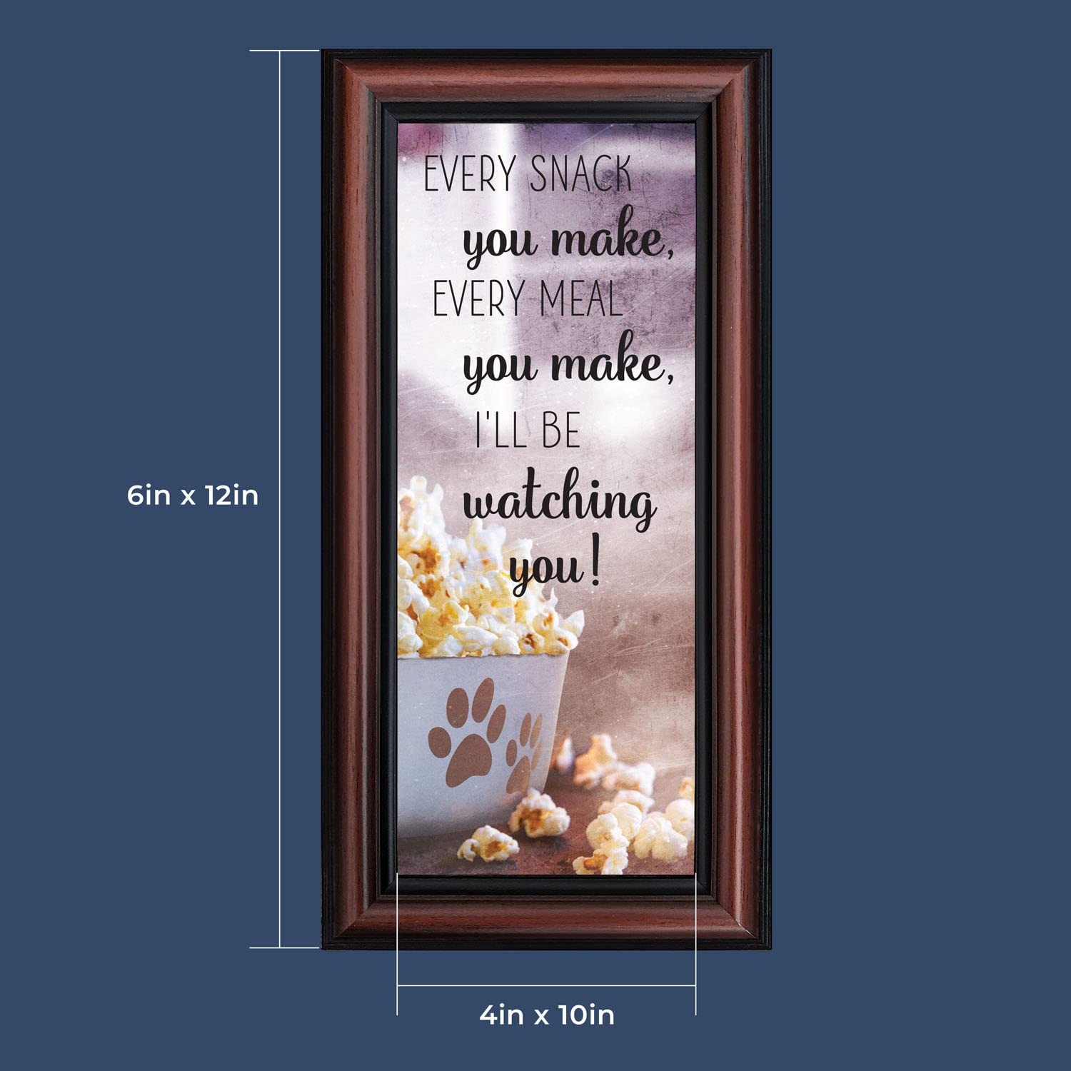 Crossroads Home Décor Dog Picture Frame with Snacks Design - Paw Print Wall Art for Pet Lovers - Perfect for Living Room, Bedroom, or Nursery Decor (7435W)