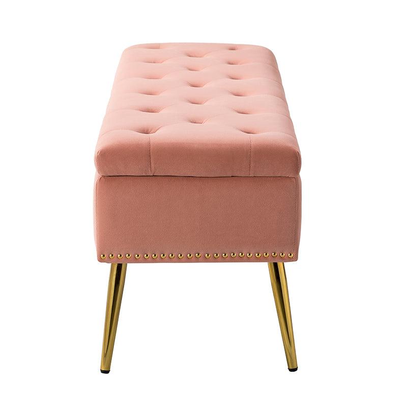 Lenore Upholstered Storage Bench with Cushion Seat - Modern Upholstered Ottoman for Bedroom, Living Room & Entryway - Multi-Functional Storage Furniture for Home Organization