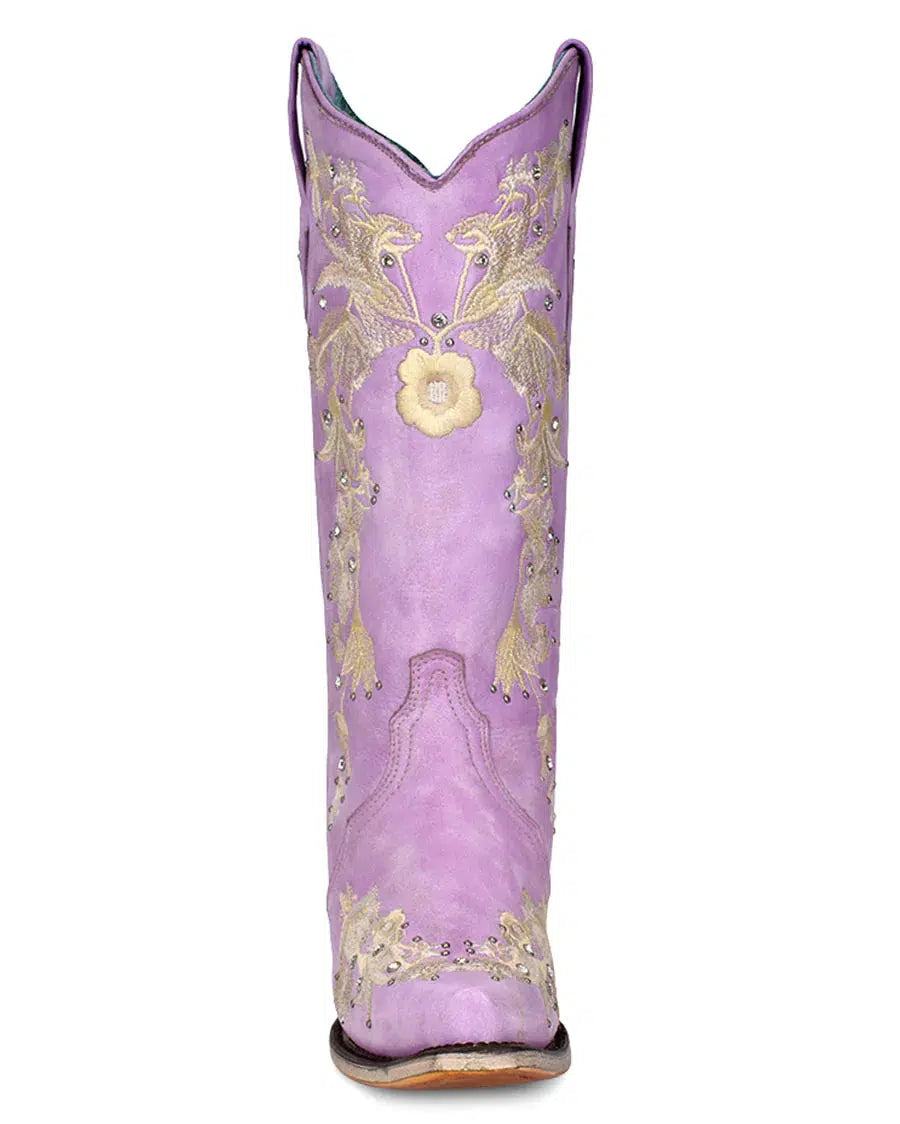 A4241 Women's Pink Western Cowgirl Leather Boots - Stylish & Comfortable for Rodeo, Country Dance & Cowgirl Fashion