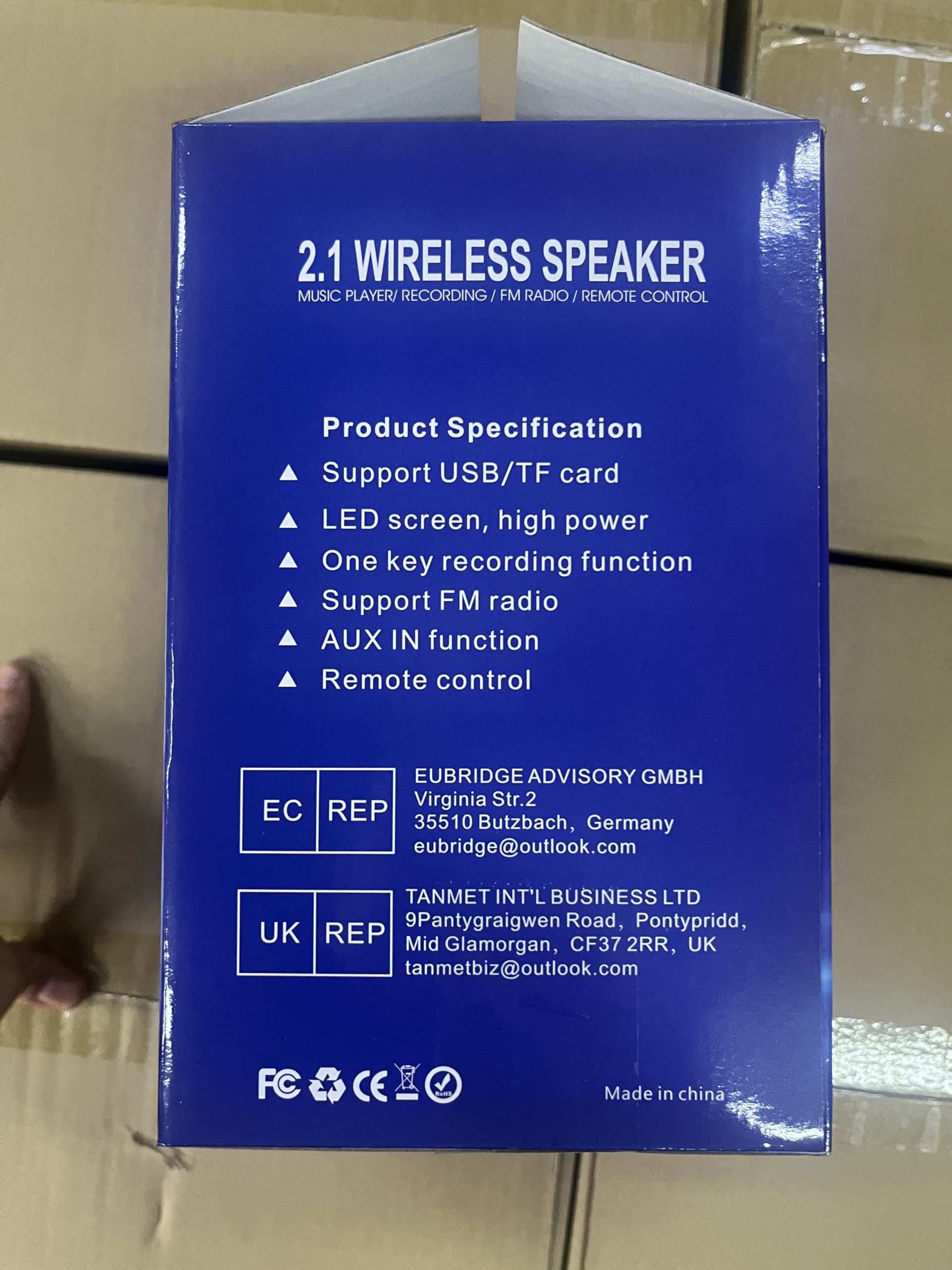 TAMPROAD Portable Bluetooth Speaker with Subwoofer - Wireless Speaker with Rich Bass, FM Radio & Remote Control for iPhone, Android, PC, TV - Perfect for Outdoor, Indoor, Party & Home Entertainment