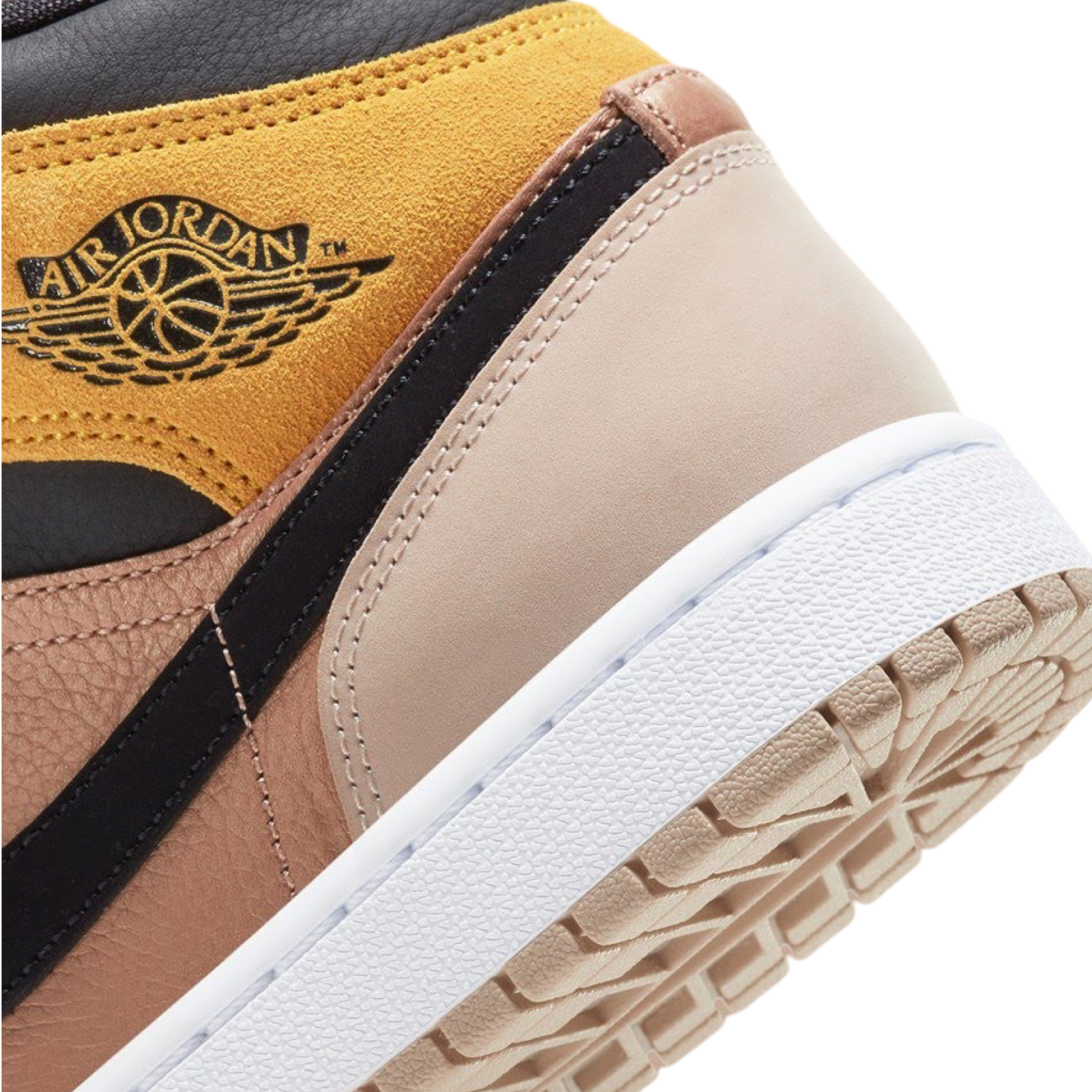Air Jordan 1 Mid SE Particle Beige Black Sneakers - Men's Basketball Shoes for Casual Wear & Street Style Fashion