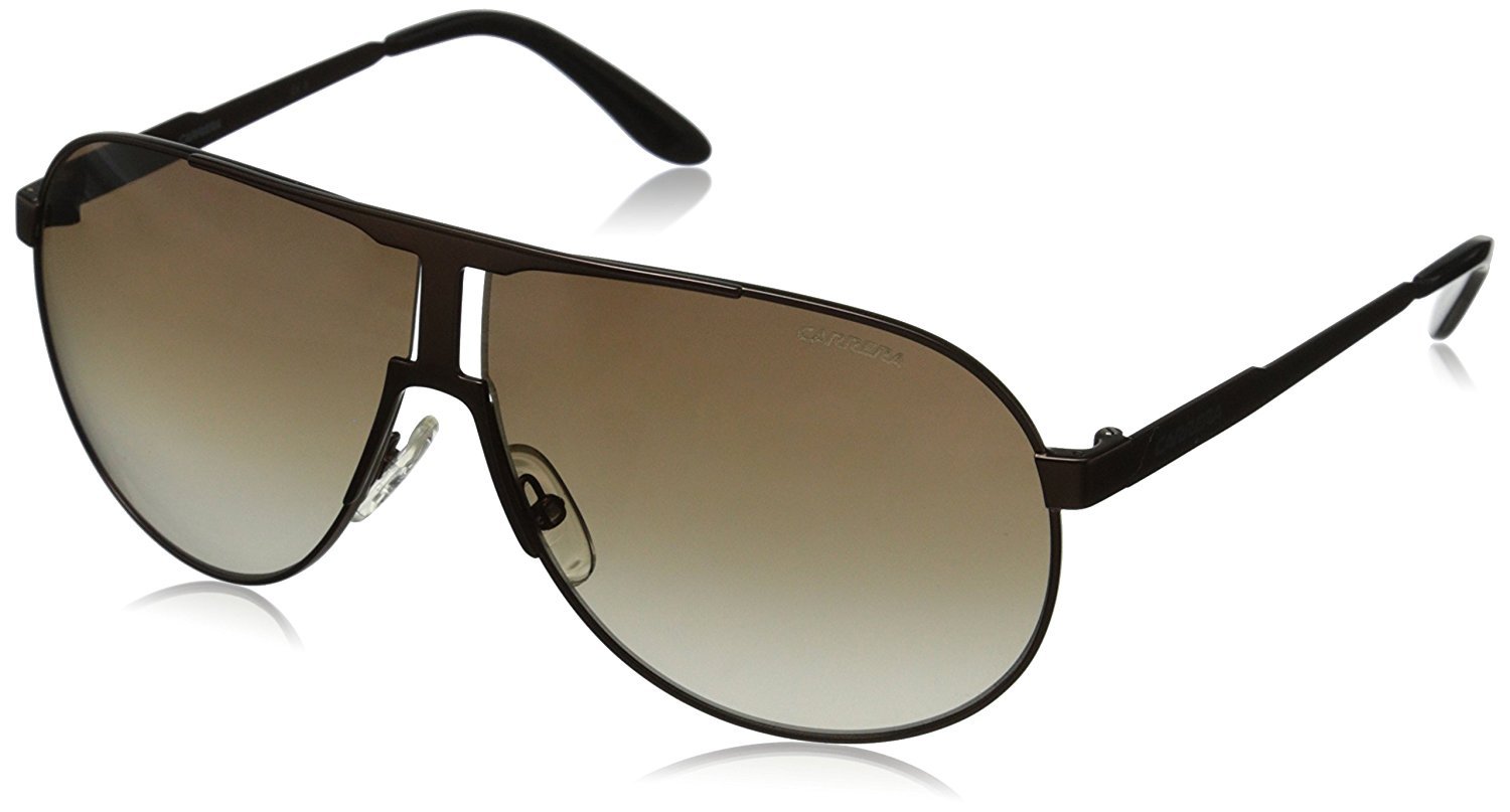 Carrera PANAMERIKA/S Pilot Sunglasses - Semi Matte Brown & Brown Gradient Lenses (64mm) | Premium Aviator Style by Safilo Group | Perfect for Driving, Travel & Outdoor Adventures