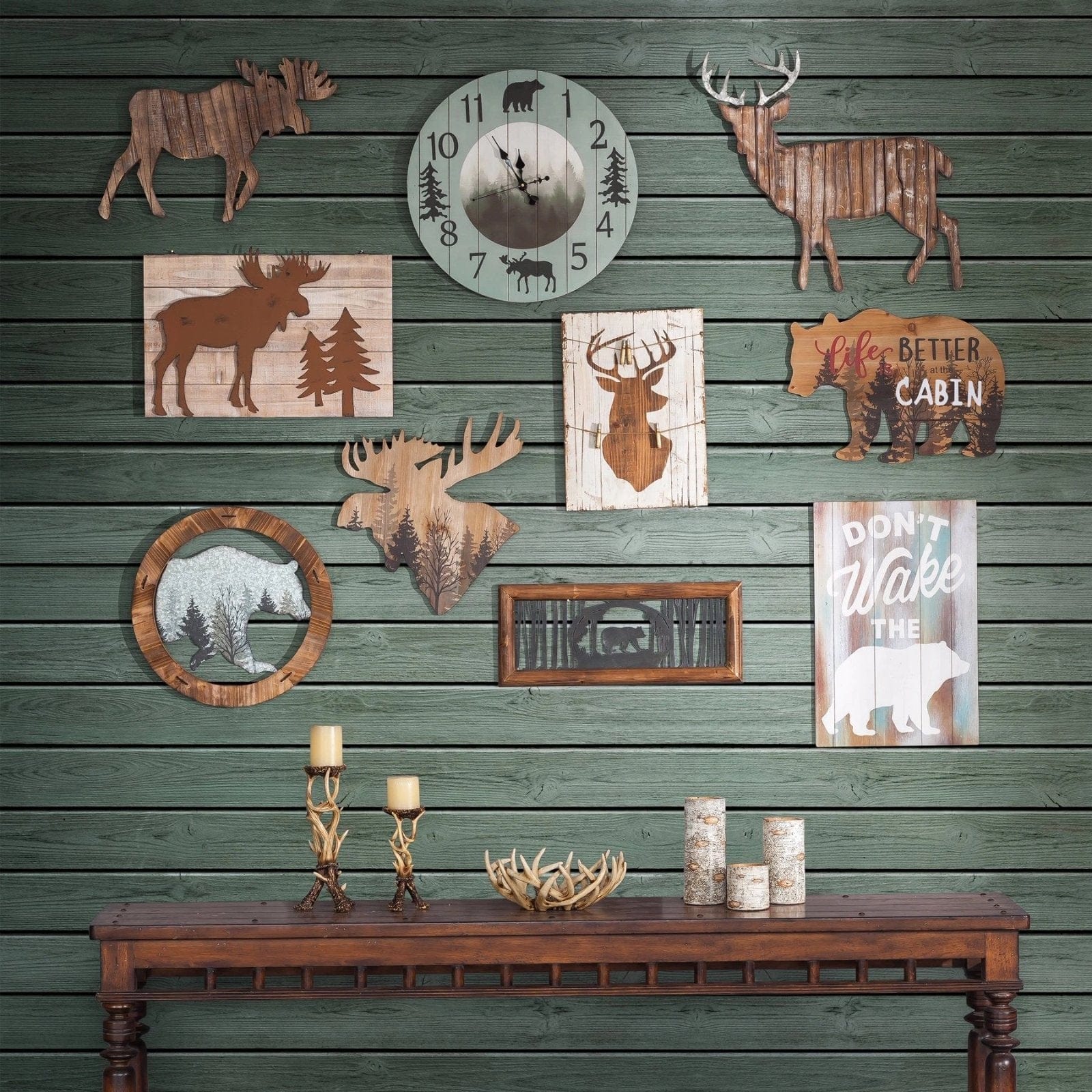 Rustic Moose Cut Out Wall Hanging Decor - Handcrafted Wooden Home Decor for Cabin, Lodge & Farmhouse Style - Perfect for Living Room, Bedroom or Entryway