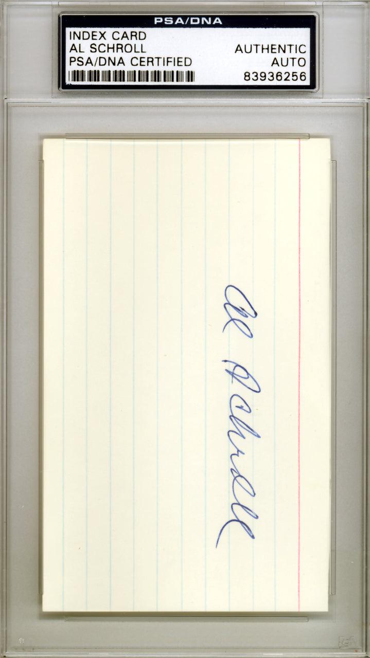 Authentic Al Schroll Autographed 3x5 Index Card - Chicago Cubs Memorabilia - PSA/DNA Certified #83936256 - Perfect for Baseball Fans & Sports Collectors - Great for Display, Gifts, and Investment