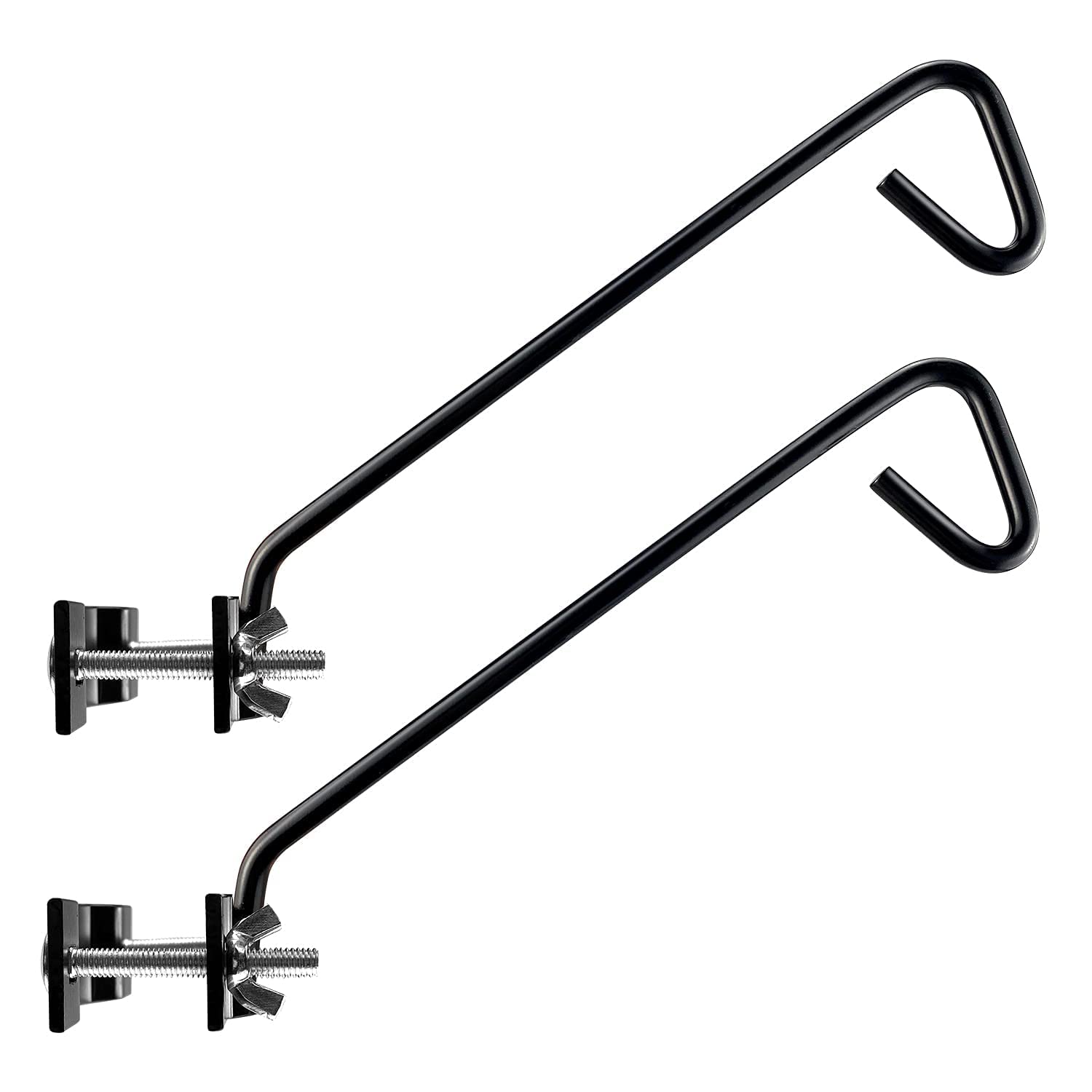 2 Packs Heavy Duty 11 Inch Deck Rail Hooks - Sturdy Fence Hanging Hooks for Bird Feeders, Planters, Suet Baskets & Lanterns - Perfect for Balcony, Porch Railing & Outdoor Decoration (Mounting Kit Included)