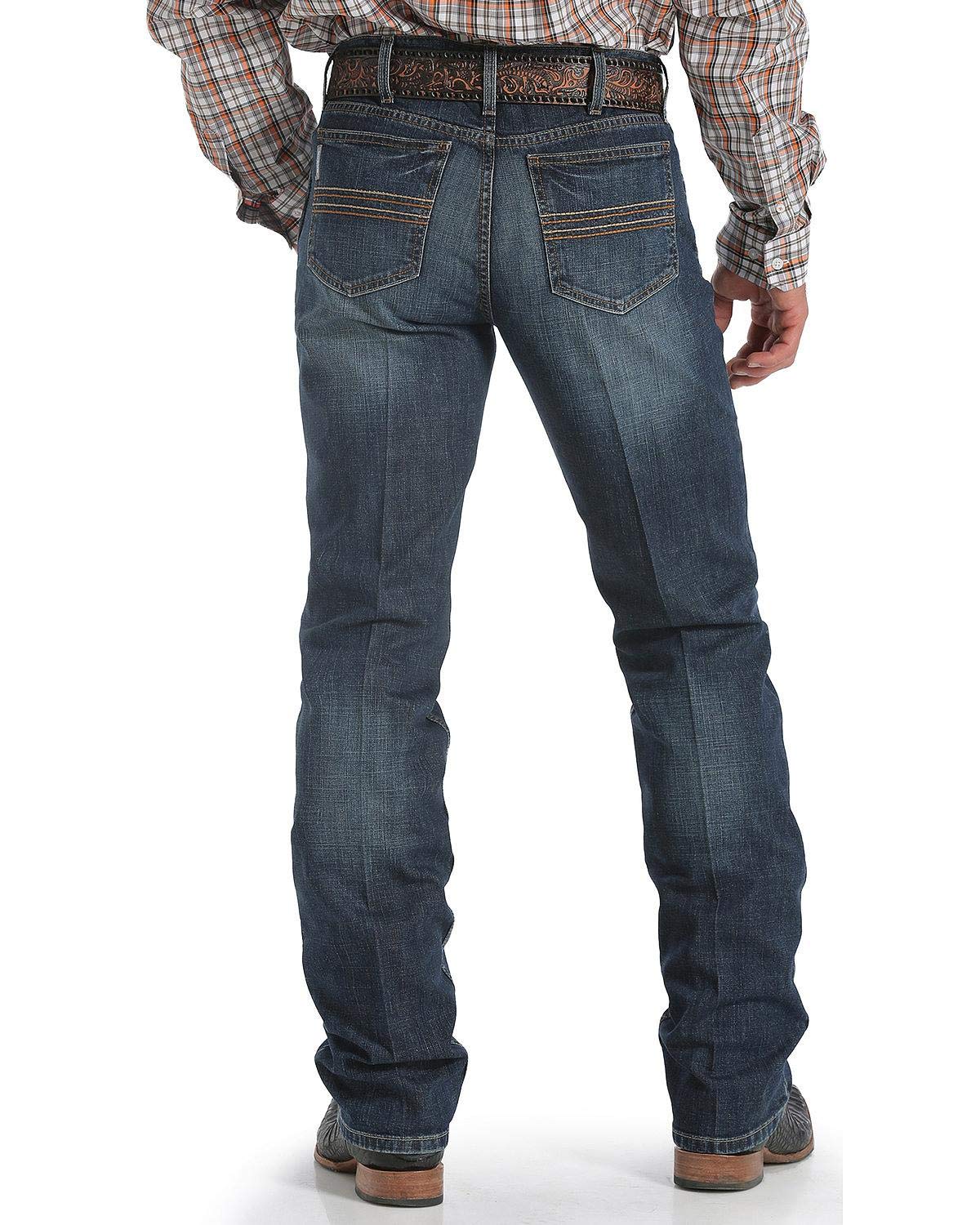 Cinch Men's Silver Label Dark Wash Slim Straight Performance Jeans - Dark Stone 32W x 38L - Comfortable Mid Rise Denim Pants for Work, Casual Wear & Outdoor Activities