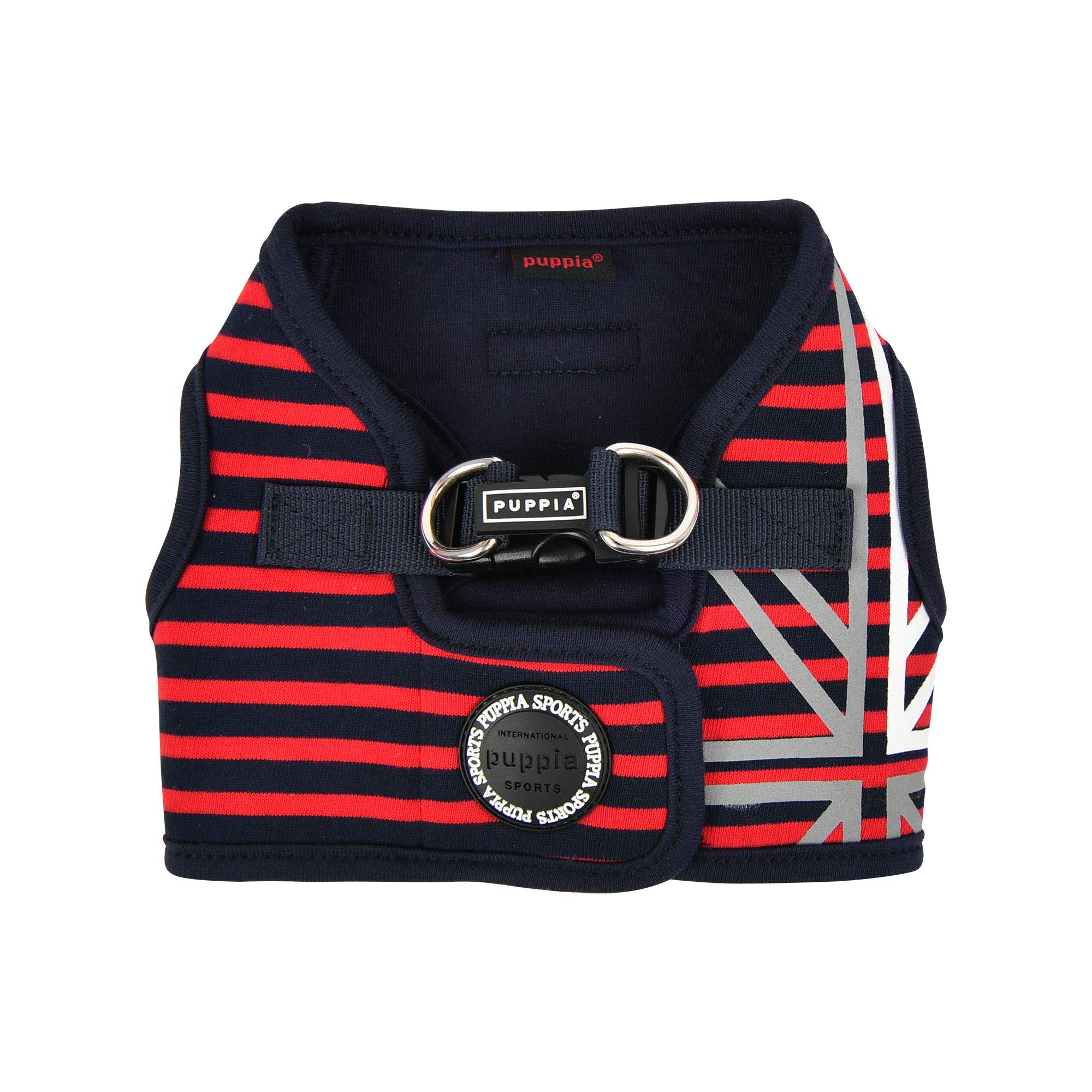Puppia Briton Harness B - Red - Large Size - Adjustable Dog Harness for Small to Medium Dogs - Perfect for Walking, Hiking & Outdoor Adventures