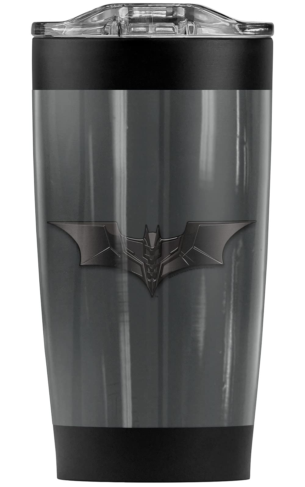 Batman Dark Knight Carbon Fiber Shield Stainless Steel Tumbler 20oz - Vacuum Insulated Coffee Travel Mug with Leakproof Sliding Lid | Double Wall Insulation Keeps Hot & Cold for Hours | Perfect for Office, Gym, Camping and Car Commute