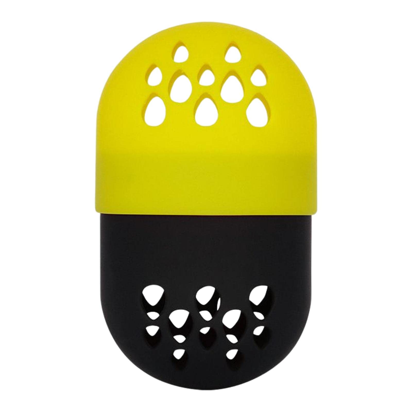 MagiDeal Portable Travel Makeup Sponge Holder - Shatterproof Silicone Dustproof Powder Puff Protective Case for Cosmetic Blender Storage (Yellow & Black) | Perfect for Travel, Home & On-the-Go Makeup Organization