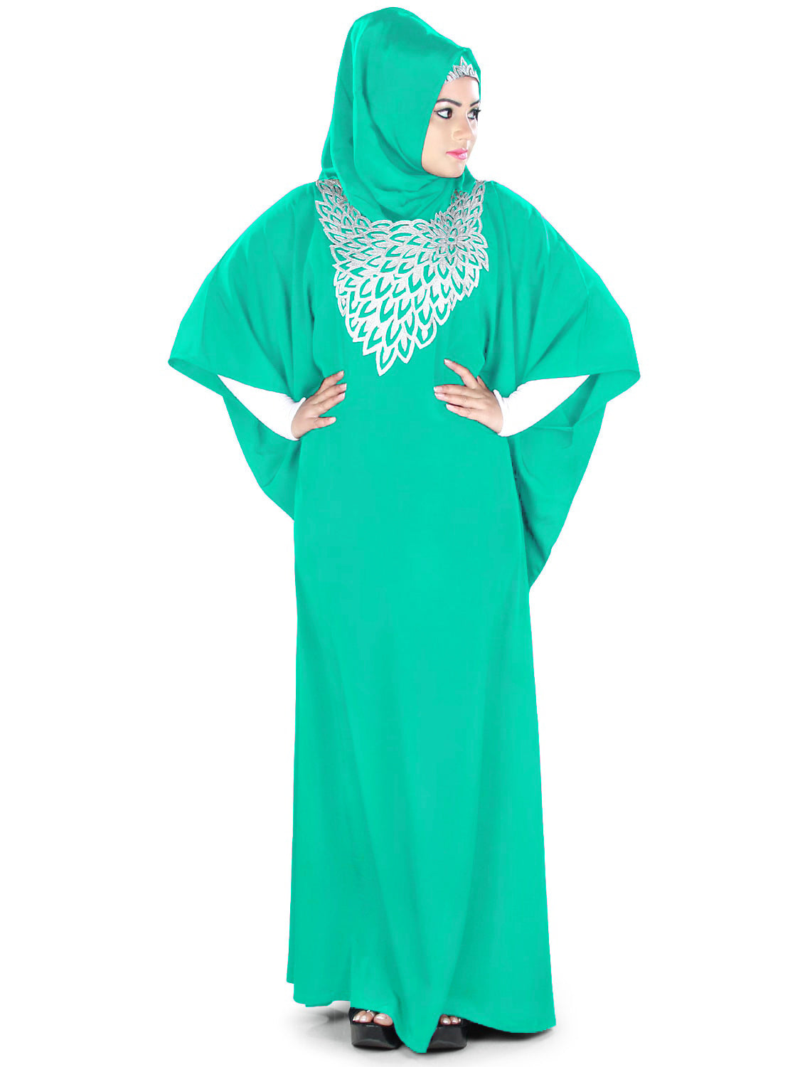 Stylish Aimen Kaftan Dress for Women - Elegant Flowy Maxi Dress with Embroidery - Perfect for Beach, Vacation & Boho Fashion