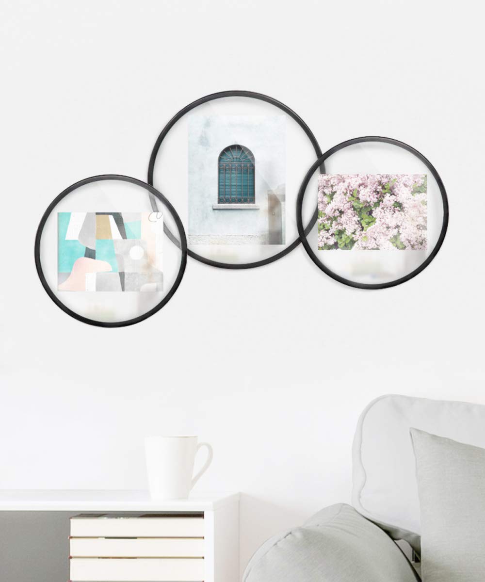 Umbra Infinity Floating Picture Frame - 4x6 Black Photo Display for Desk or Wall - Perfect for Home, Office Decor & Gift Giving
