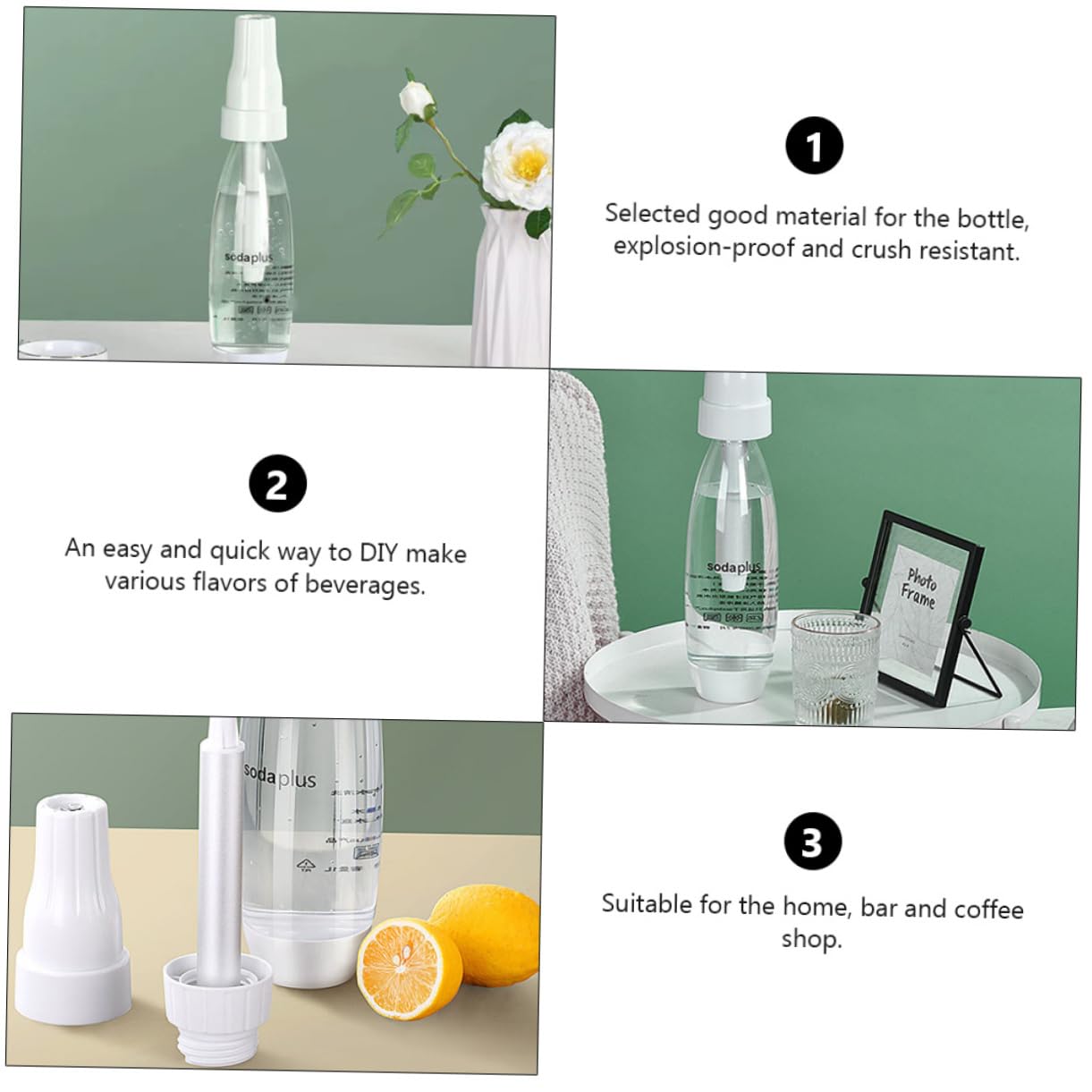 Alipis 3-Piece Manual Sparkling Water Maker Kit - Home Carbonated Water Machine for Soda, Cocktails & Healthy Drinks | Perfect for Kitchen, Parties & Outdoor Activities