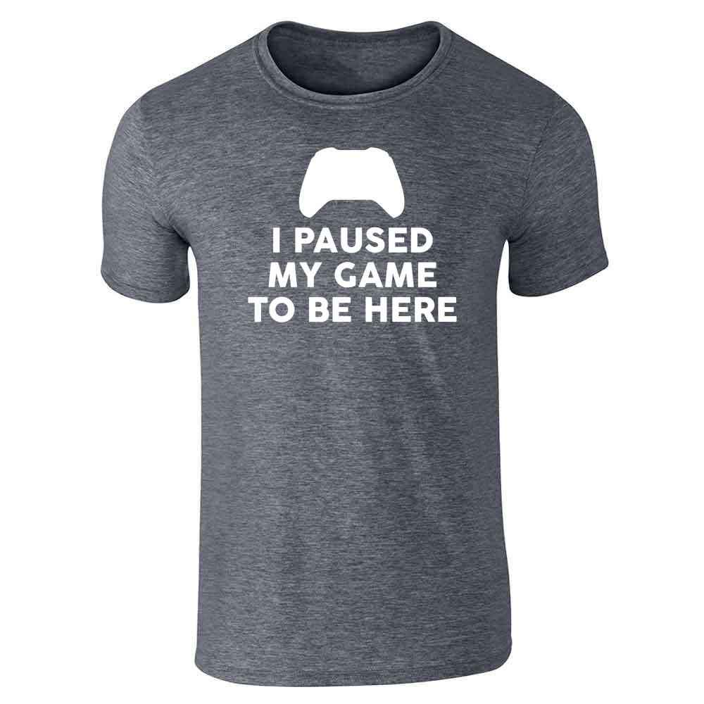 Pop Threads 'I Paused My Game to Be Here' Xbox Controller Graphic T-Shirt for Men - Comfortable Gaming Tee for Casual Wear & Video Game Nights