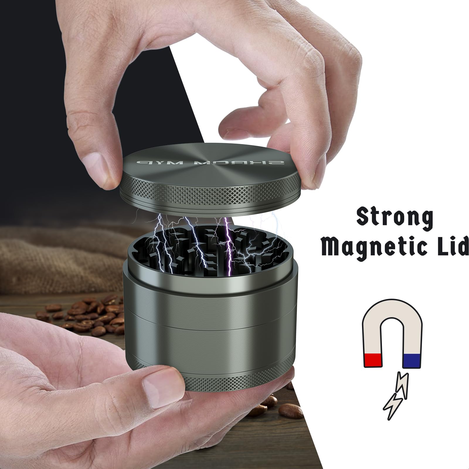 Premium 3.0 Inch Aluminum Spice Grinder - Durable & Efficient for Freshly Ground Spices, Herbs & Coffee - Perfect for Kitchen, Camping & Travel Use