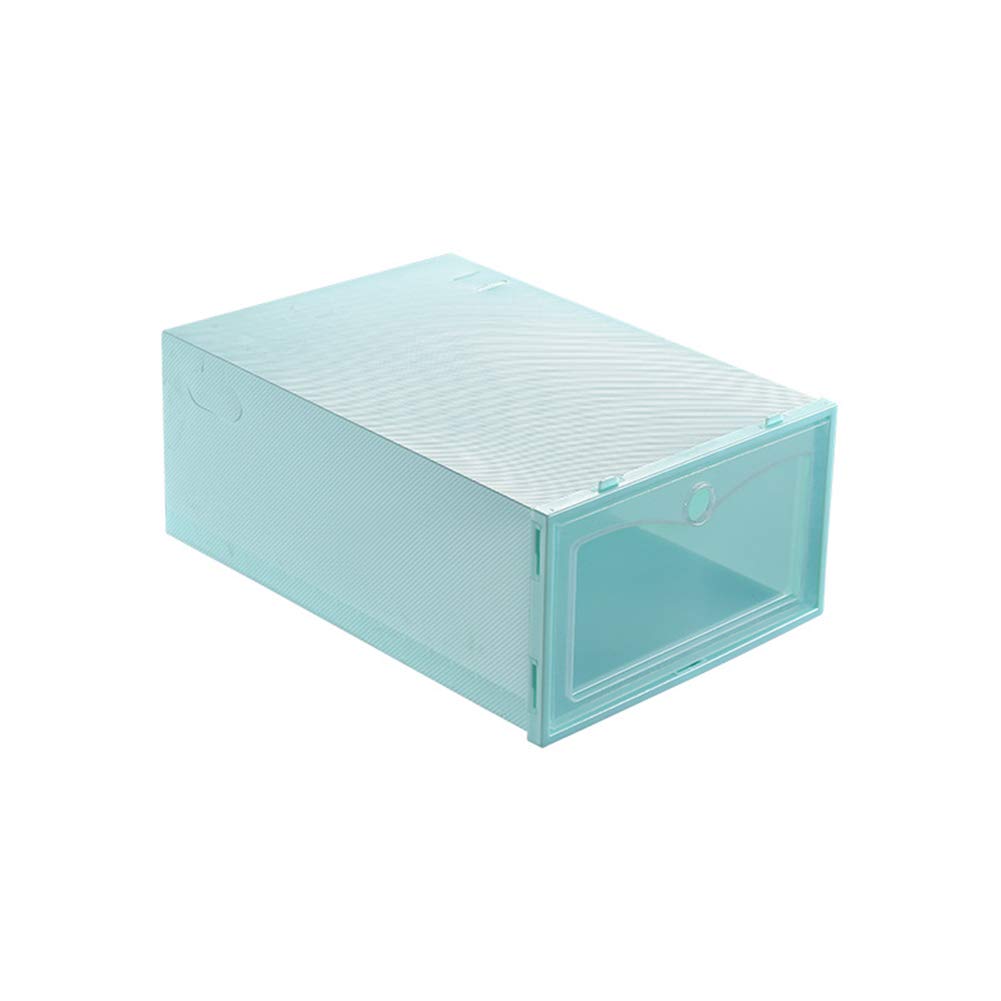LFOEwpp7 Clear Plastic Shoe Storage Box - Foldable Stackable Sneaker Display Organizer for Men & Women - Perfect for Closet, Shelf, or Under-Bed Shoe Organization (Green)