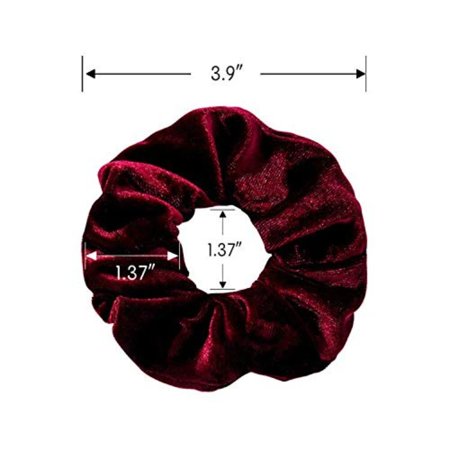 FAMEZA 12 Pack Black Velvet Scrunchies for Women & Girls - Soft Elastic Hair Ties for Ponytails, Braids & Bun Hairstyles - Perfect Hair Accessories for Kids, Teens & Adults (Great for School, Work & Gym)