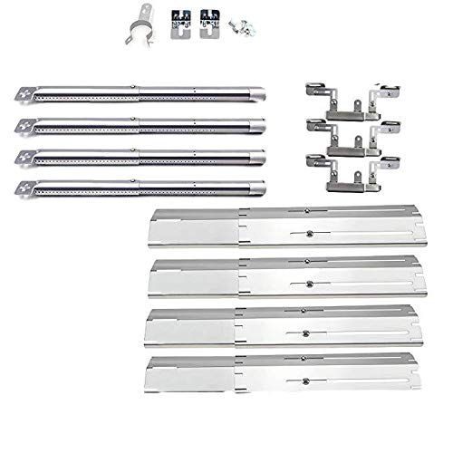 4-Piece Stainless Steel Heat Plate Set with Burners & Crossover Channels - Durable Commercial Kitchen Equipment for Restaurants, Catering & Outdoor Cooking