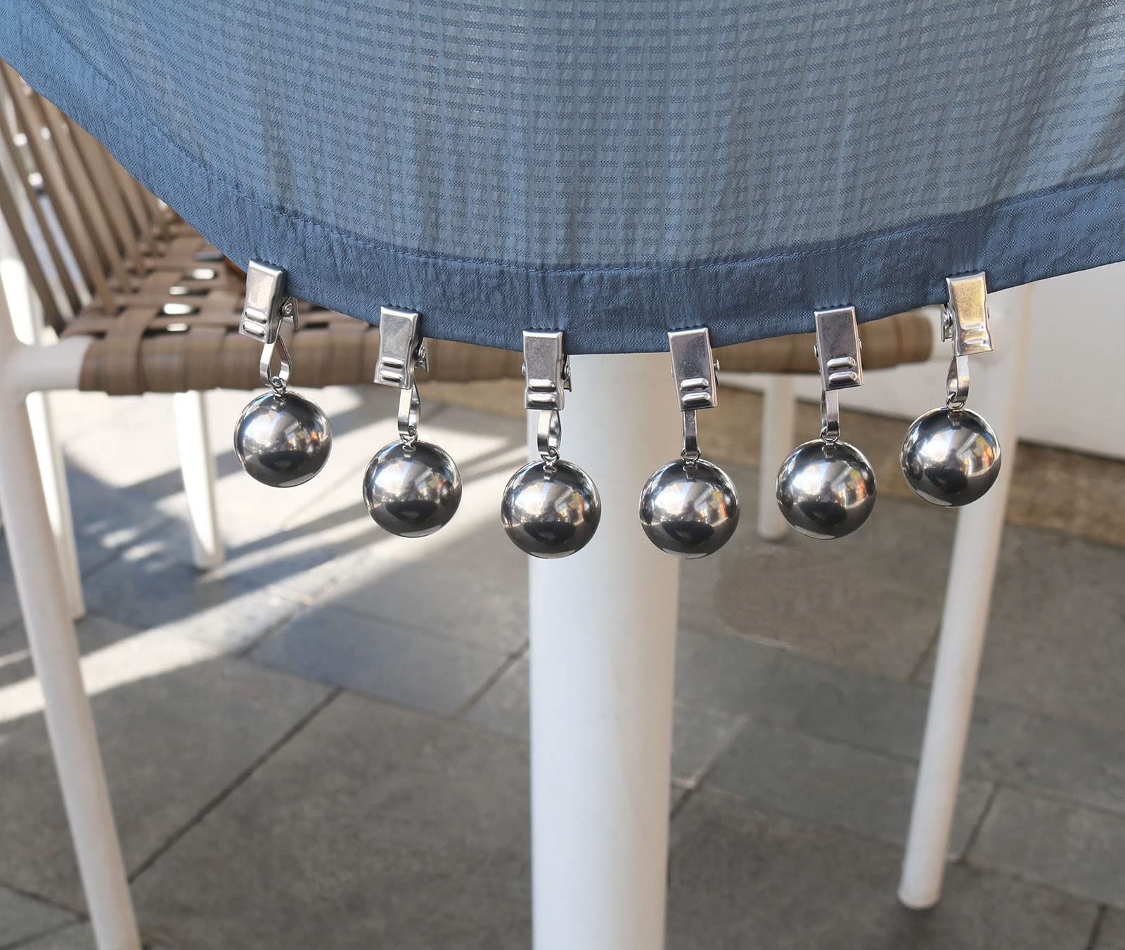6 Pack Heavy Duty Stainless Steel Tablecloth Weights with Rust-Resistant Clips - Perfect for Outdoor Picnics, Parties, and Securing Curtains, Flags, and Linens