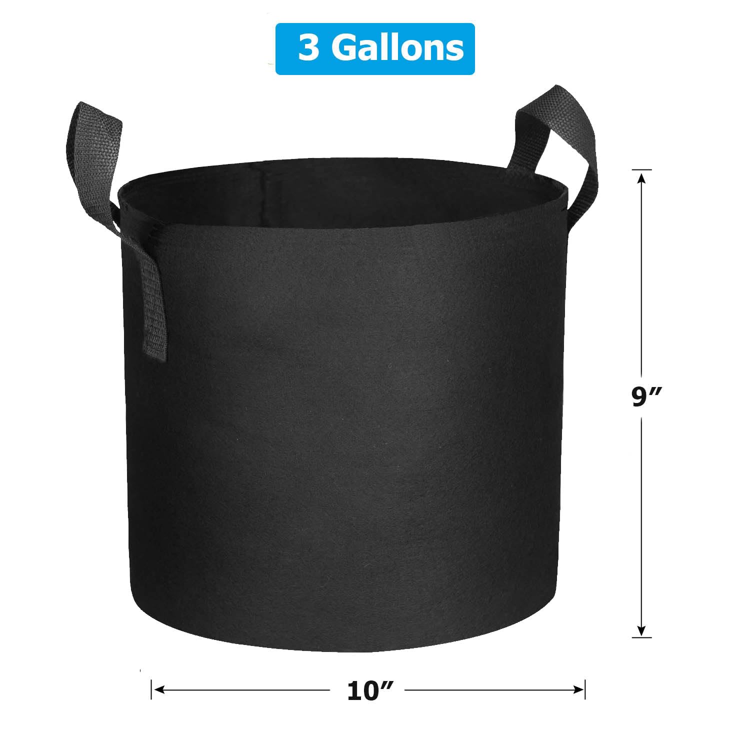 12 Pack 3 Gallon Heavy Duty Grow Bags - 300G Thickened Nonwoven Fabric Plant Pots with Handles for Vegetables, Flowers & Herbs - Indoor/Outdoor Gardening & Container Planting