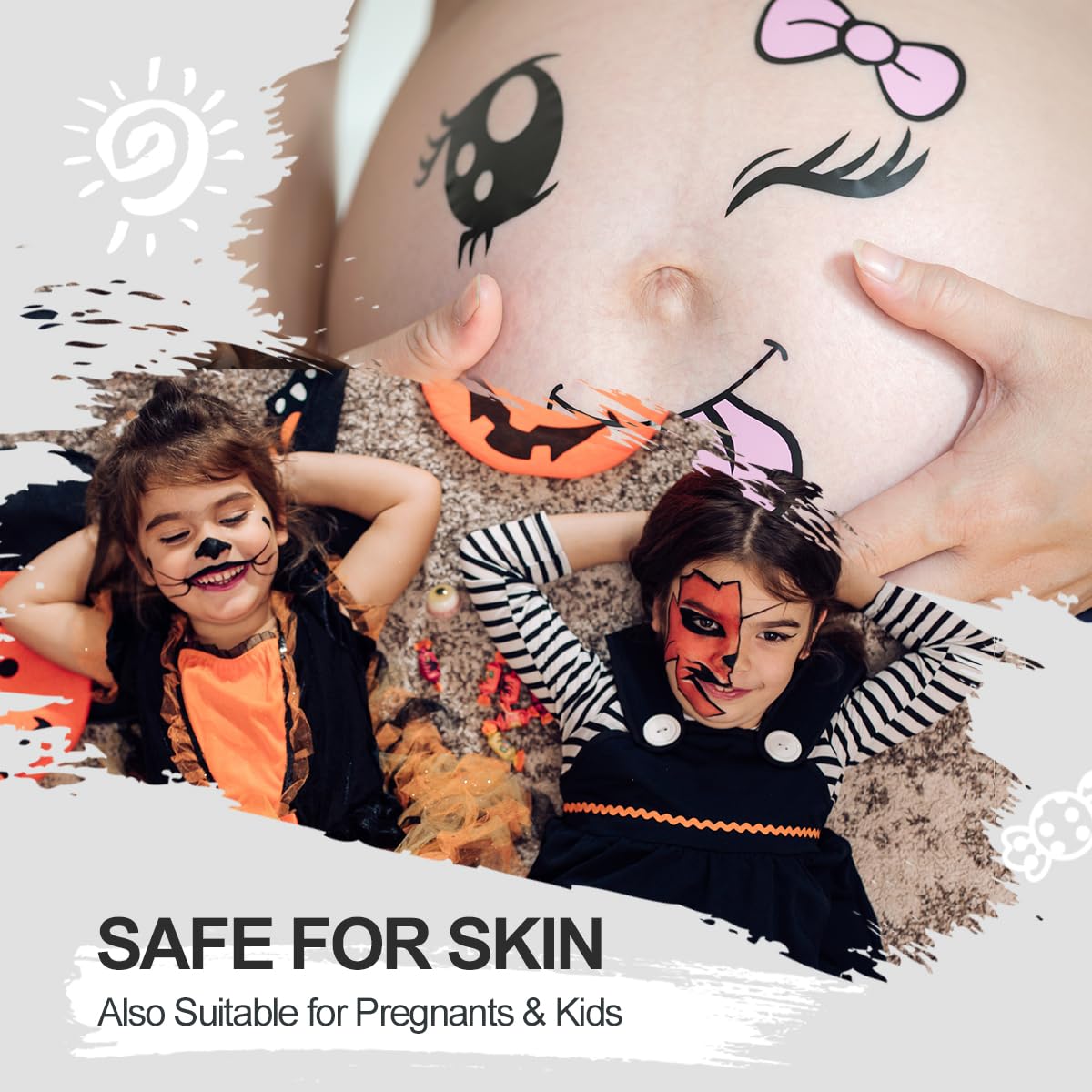 Hypoallergenic Kids Face Paint 30g - Carnival Halloween Cosplay Makeup for Festivals & Parties