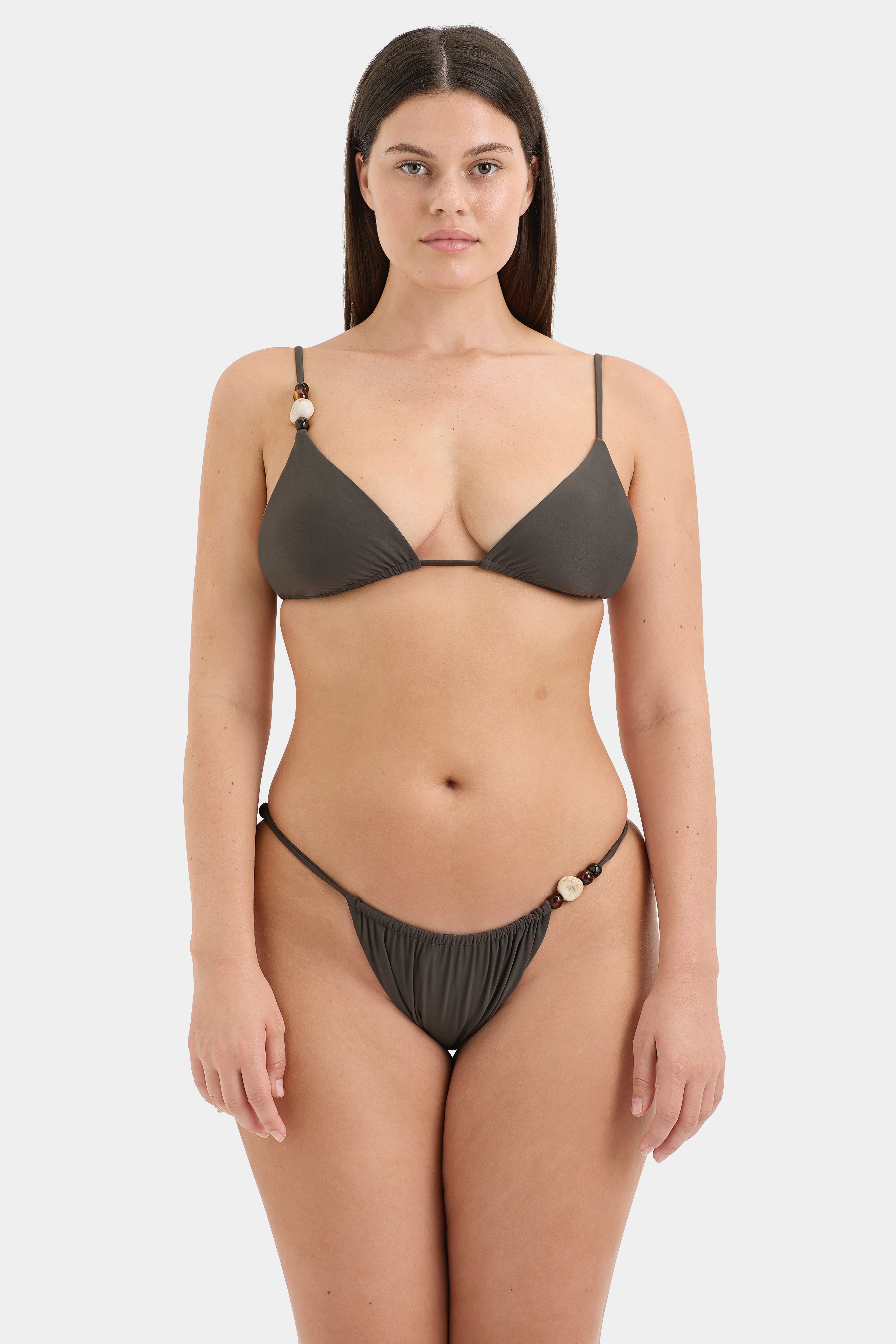 Jeanne Beaded String Triangle Bikini Top - Sexy Women's Swimwear for Beach, Pool & Summer Vacation