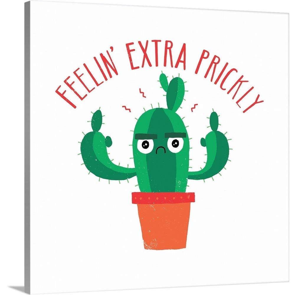 Extra Prickly Canvas Wall Art Print by Michael Buxton - 24x24 Inch Contemporary Home Decor Artwork - Perfect for Living Room, Bedroom & Office Wall Decor