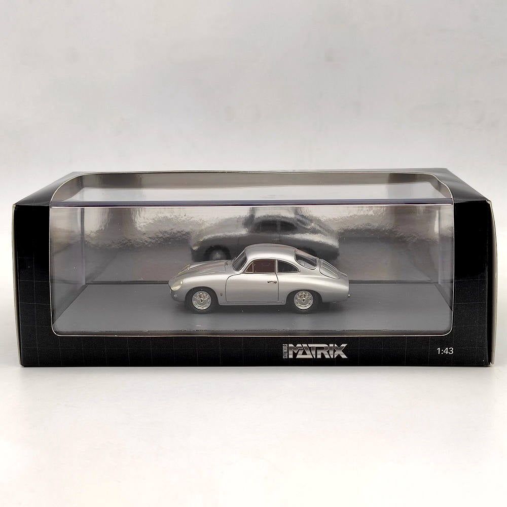 1/43 Scale Porsche 356B 1600 Reutter Ghia Aigle 1961 Silver Resin Model Car MX41607 - Collectible Diecast Vehicle for Display & Gift Giving | Perfect for Car Enthusiasts and Model Collectors