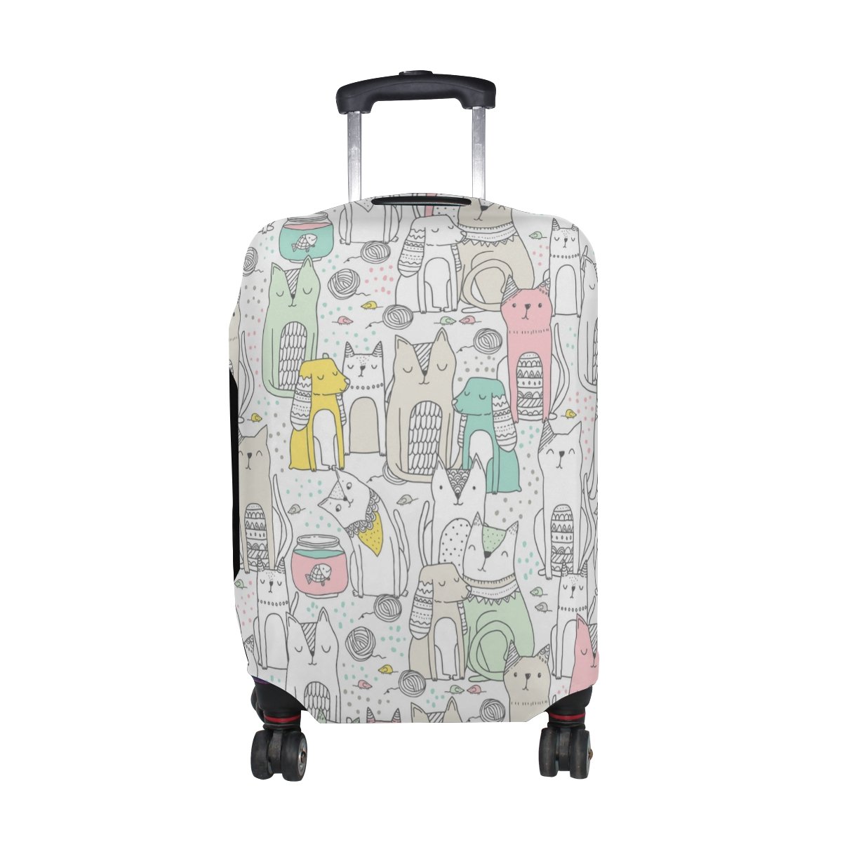 Vintage Cat Luggage Cover - Cute Suitcase Protector for Kids, Men & Women | Travel Accessories for Airplane, Train & Car Trips