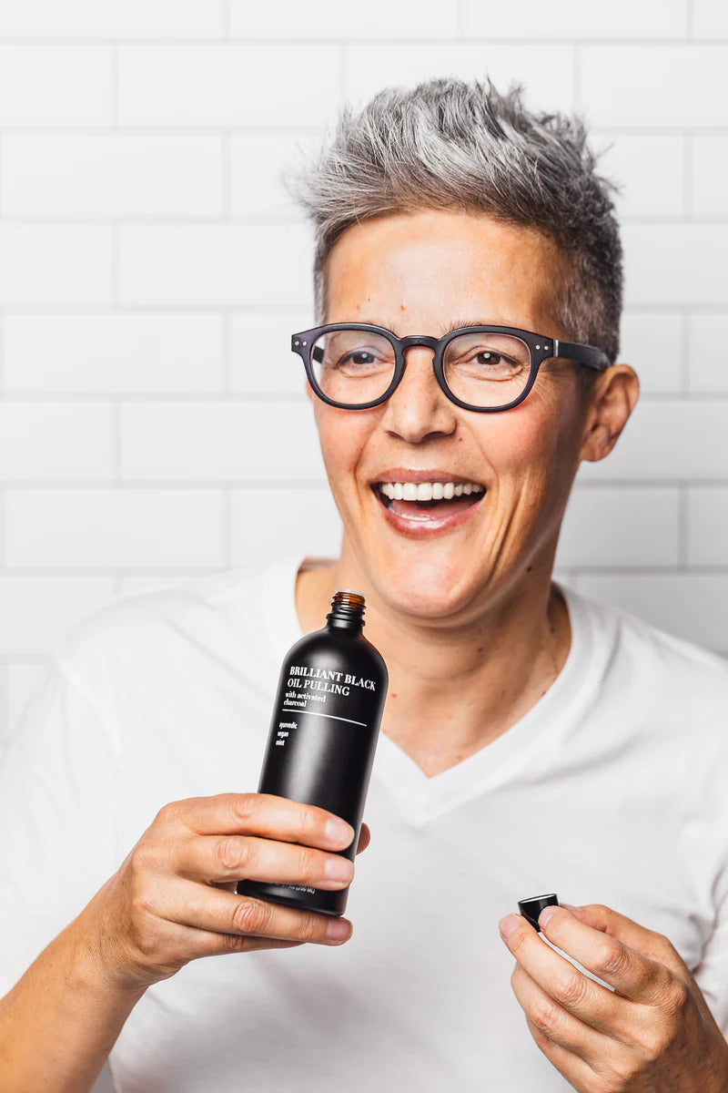 Organic Black Oil Pulling for Teeth Whitening & Oral Health - Natural Detox & Fresh Breath for Daily Dental Care Routine