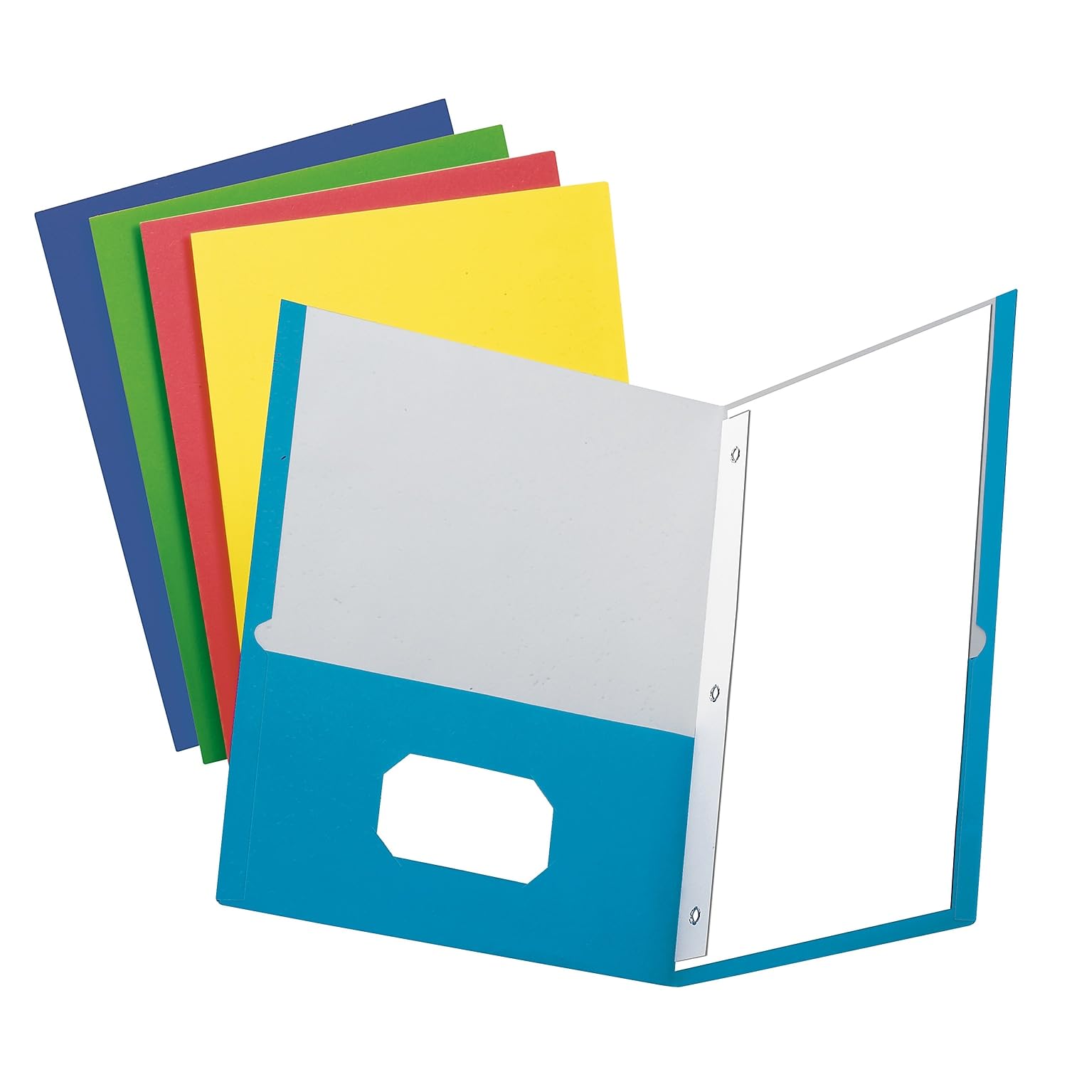 ESS50764 School Grade Twin Pocket Folder with Fasteners - 100 Pack | Durable 2-Pocket Folders for Classroom, Office & Homework Organization | Perfect for Students, Teachers & Professionals