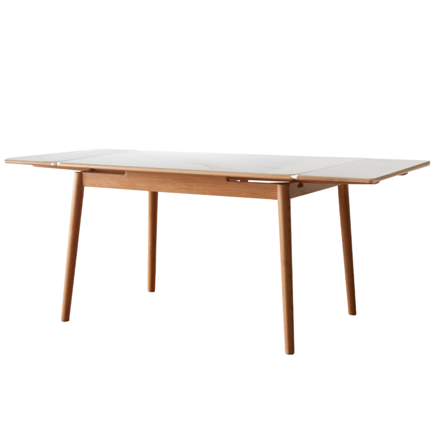 Solid Oak Wood Extendable Dining Table - Expandable Large Tabletop for Family Gatherings & Dinner Parties | Perfect for Small Spaces & Entertaining Guests