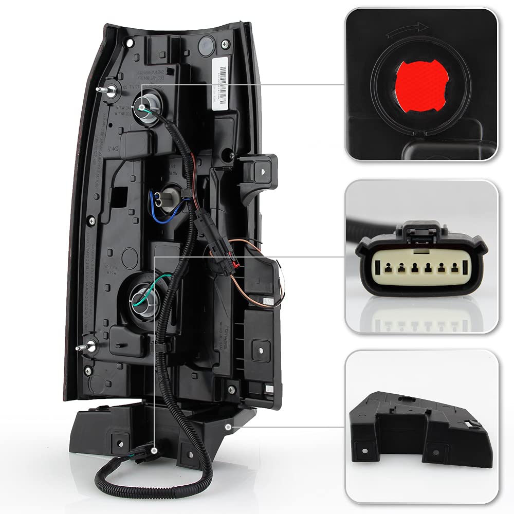 ACANII LED Tail Lights Brake Lamps Assembly Pair for 2015-2020 Chevy Tahoe Suburban - Clear Lens OE Style Replacement (Left+Right) - Enhance Safety & Style for Night Driving & Off-Road Adventures