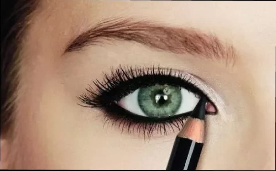 Professional Black Kajal Eyeliner - Long Lasting, Lightweight & Smudge Proof for Day & Night Makeup | Perfect for Dramatic Eyes, Winged Liner & Waterline
