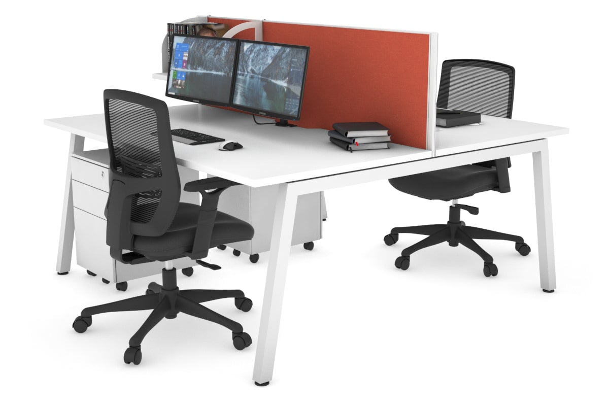 Quadro 2-Person Office Workstation Desk - 1600L x 800W with Cable Management - Perfect for Collaborative Workspaces & Home Offices