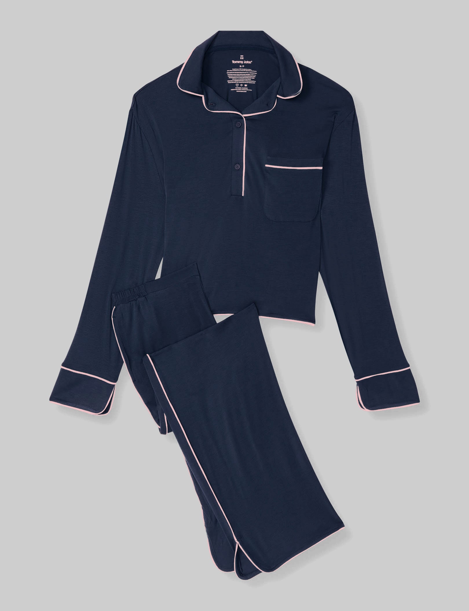 Cozy Women's Long Sleeve Pajama Set - Soft Pullover Sleepwear Top & Lounge Pants for Relaxing at Home, Sleeping, and Comfortable Nightwear