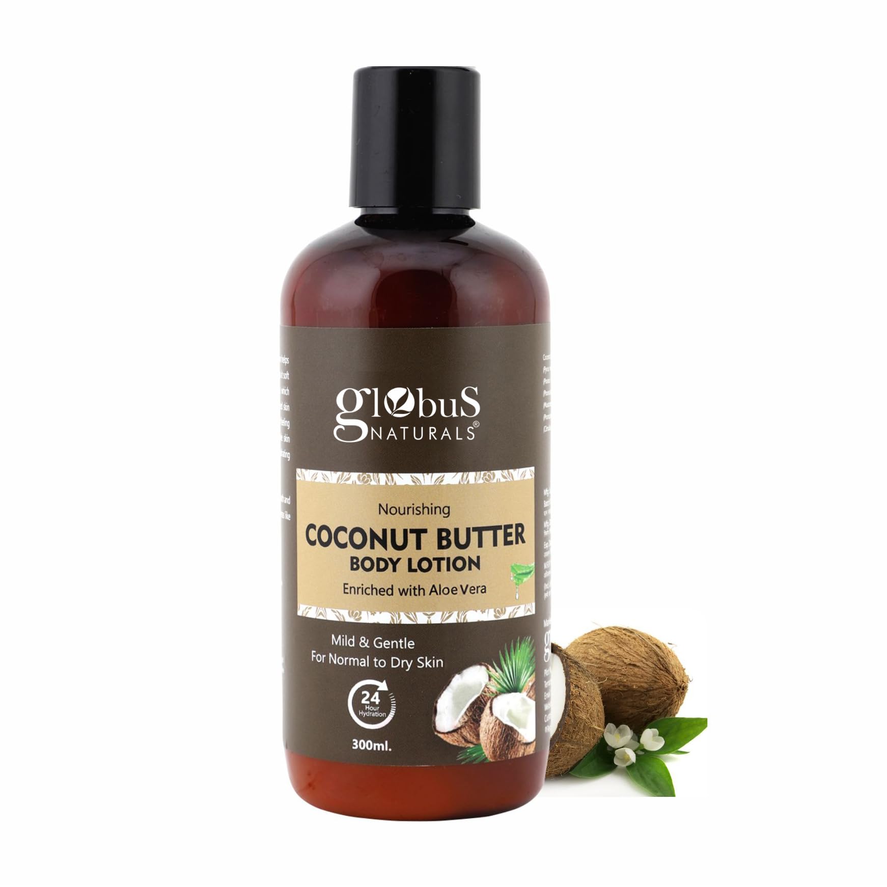 Globus Naturals Nourishing Coconut Butter Body Lotion 300ml - Ultra Hydrating Moisturizer for Dry Skin | Perfect for Daily Use & After Shower Care