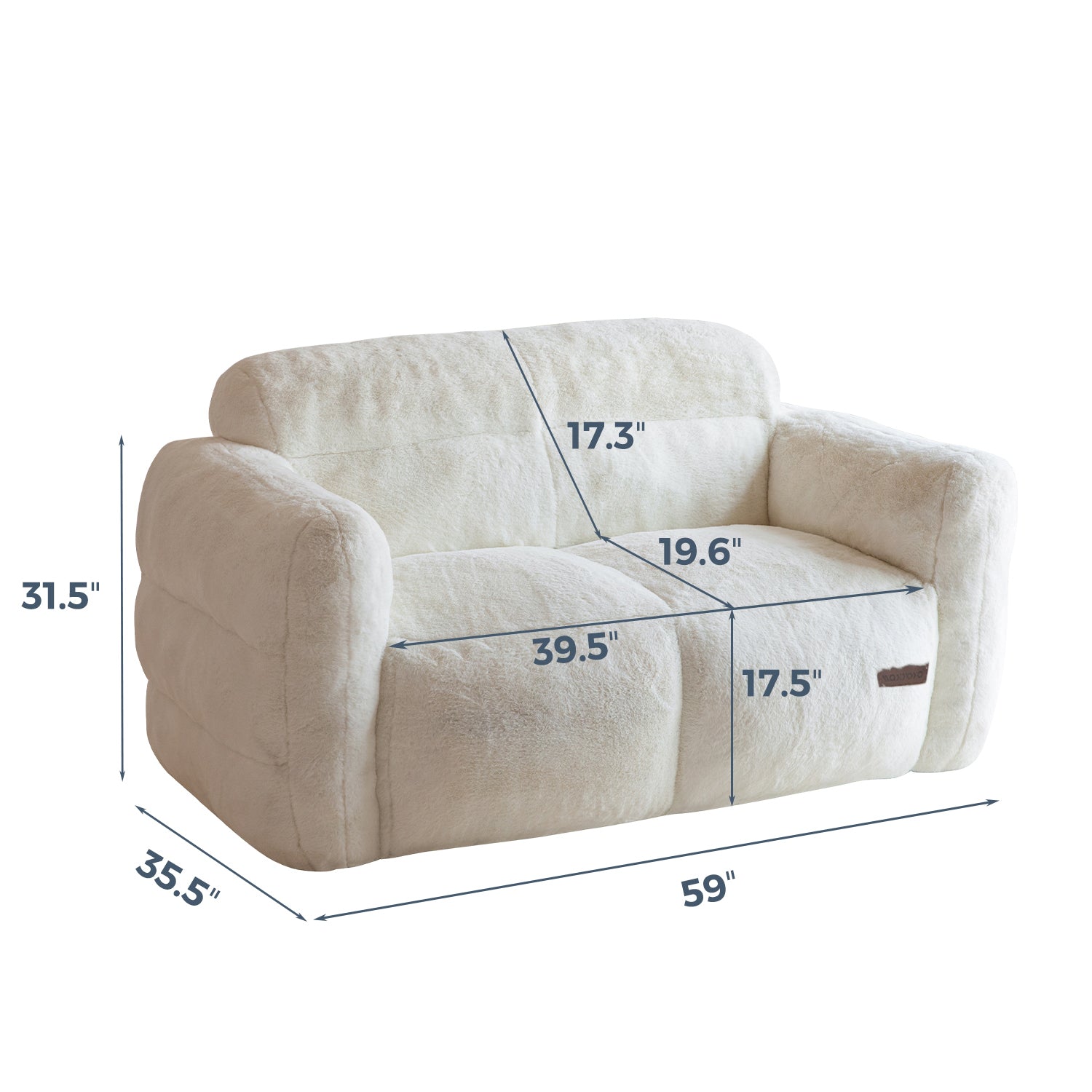 MAXYOYO Giant Bean Bag Chair - Ultra Soft Fluffy Oversized Bean Bag Sofa for Adults & Teens, Cozy Reading Nook Chair, Lounge Chair for Bedroom, Living Room, Dorm - Beige (Perfect for Relaxing, Gaming & Movie Nights)