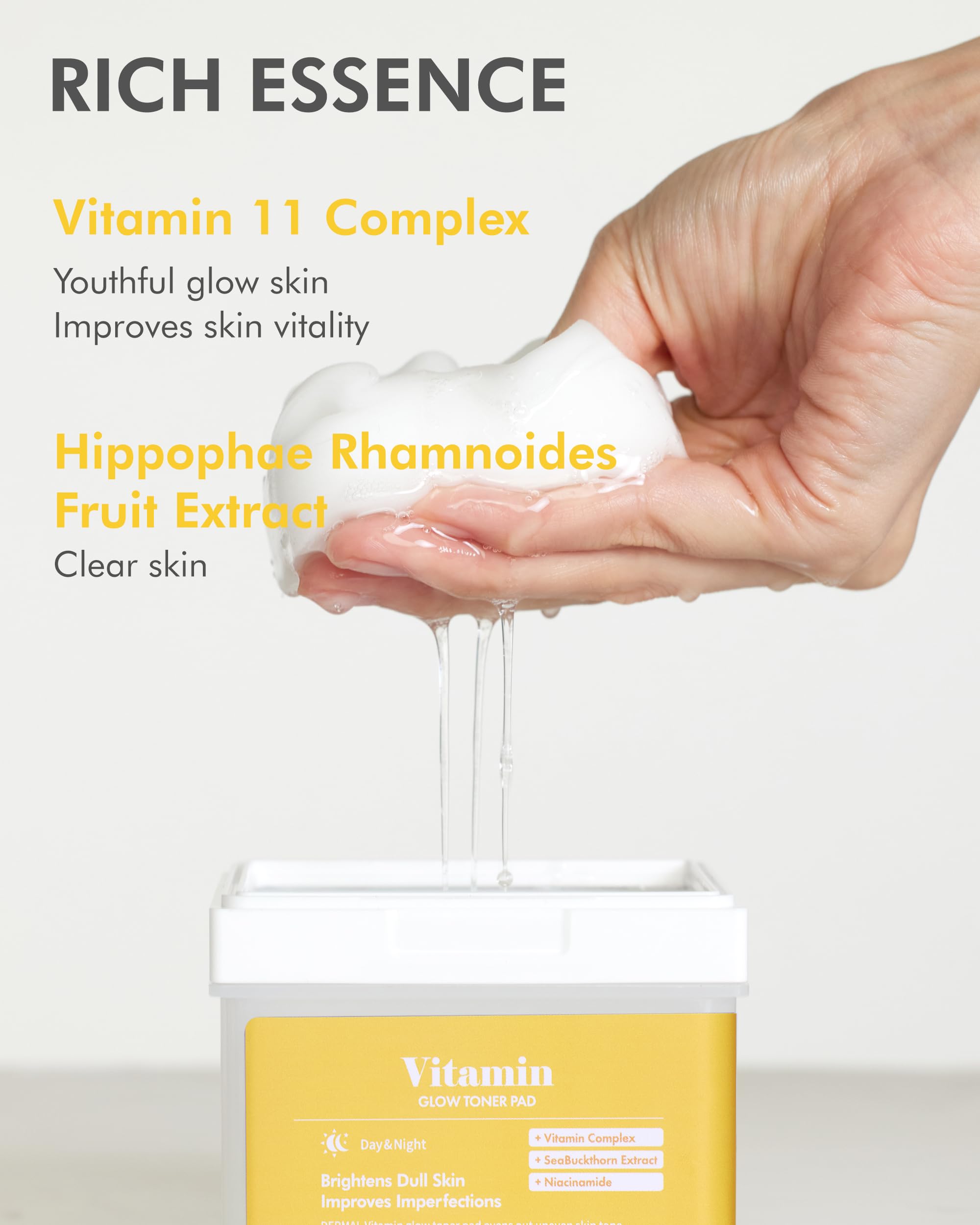Dermal Vitamin Toner Pad & Ice Cooling Toner Pad Bundle - Exfoliating & Soothing Facial Treatment for Acne, Pores & Glowing Skin | Korean Skincare Routine for Morning & Night Use