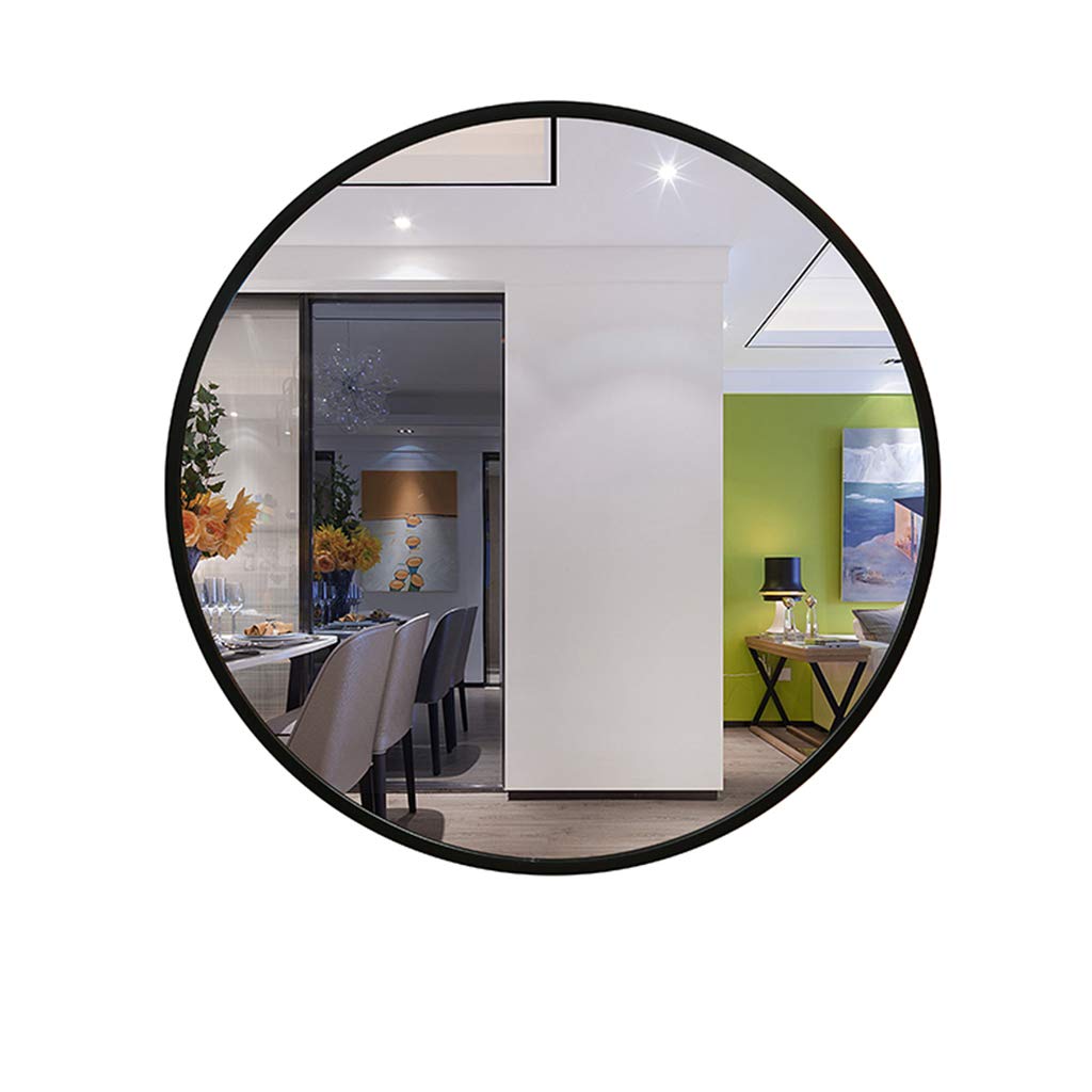 Round Wooden Wall Mirror with Natural Wood Color Frame - Oversized Decorative Hanging Mirror for Bathroom, Bedroom, Hotel & Makeup Vanity | Rustic Home Decor & Space Enhancing Design