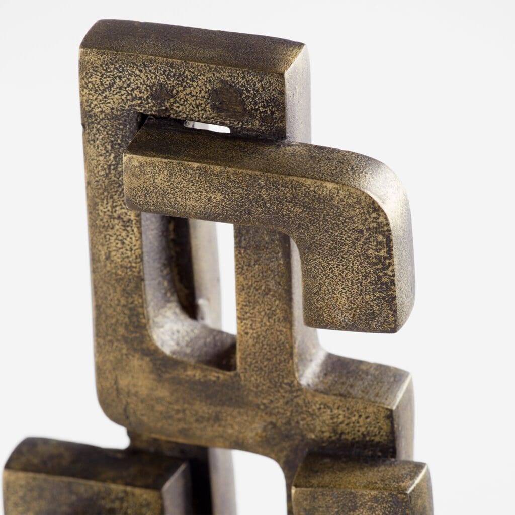Cyan Design 11504 Segovia Sculpture - White & Bronze Modern Abstract Statue for Home Decor, Office, or Garden Art | Elegant Black and White Accent Piece