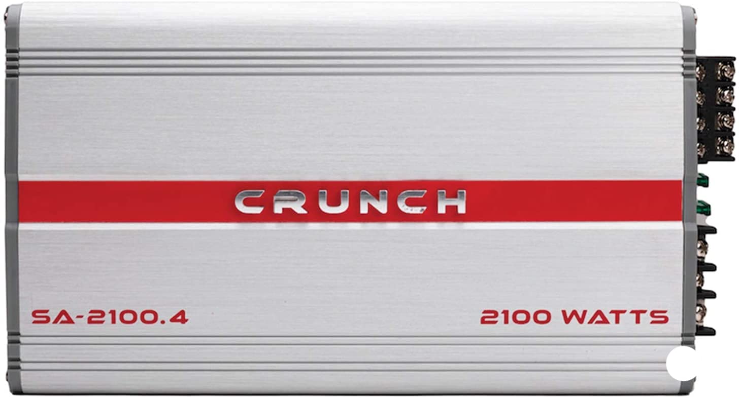 Crunch SA-2100.4 Smash Series 2100W 4-Channel Class AB Car Amplifier - High Power Audio System for Subwoofers & Speakers with Phone Holder - Perfect for Car Audio Upgrades & Bass Enhancement