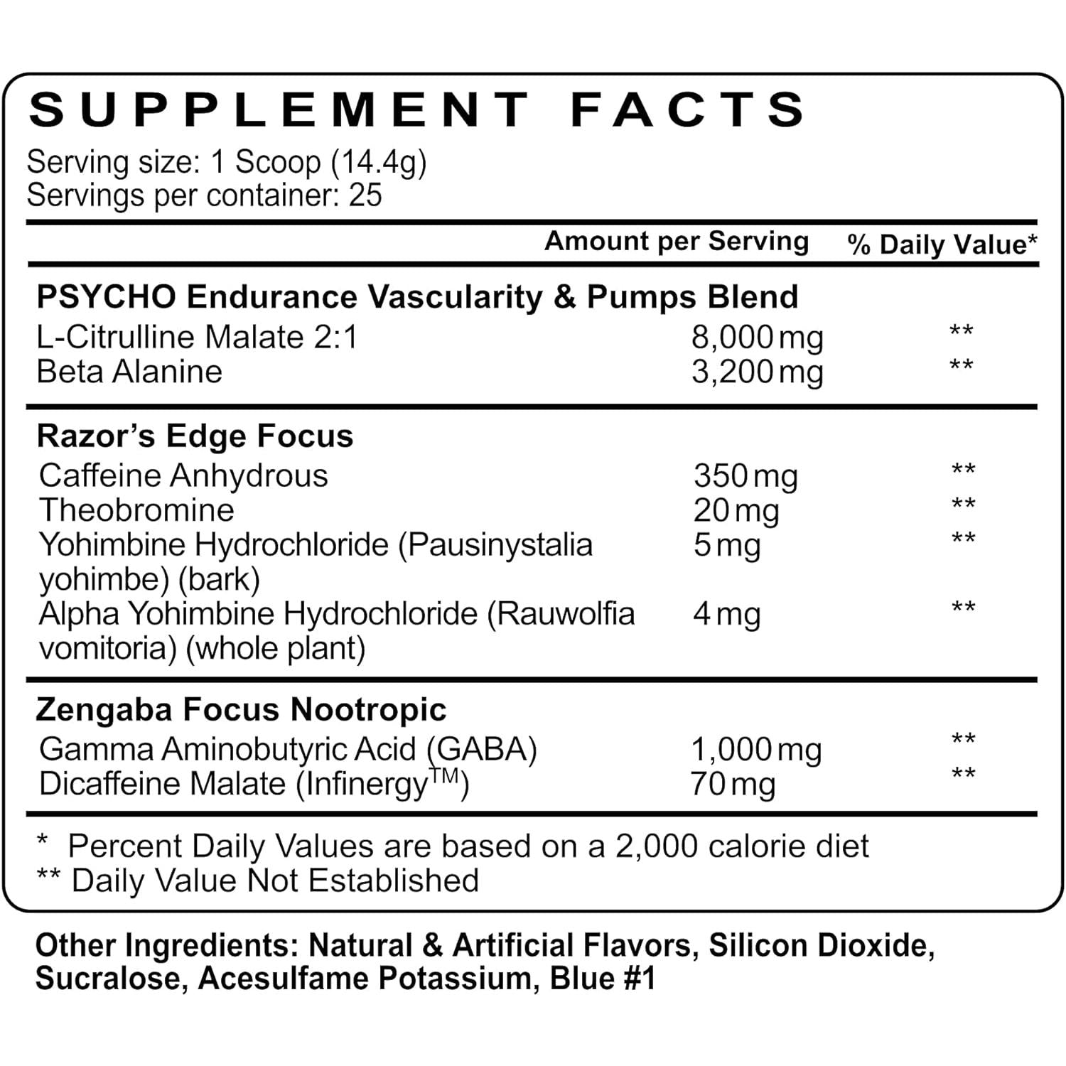 Psycho Pharma Edge of Insanity - Premium Quality Supplement for Focus & Mental Clarity - Best for Students, Gamers & Professionals