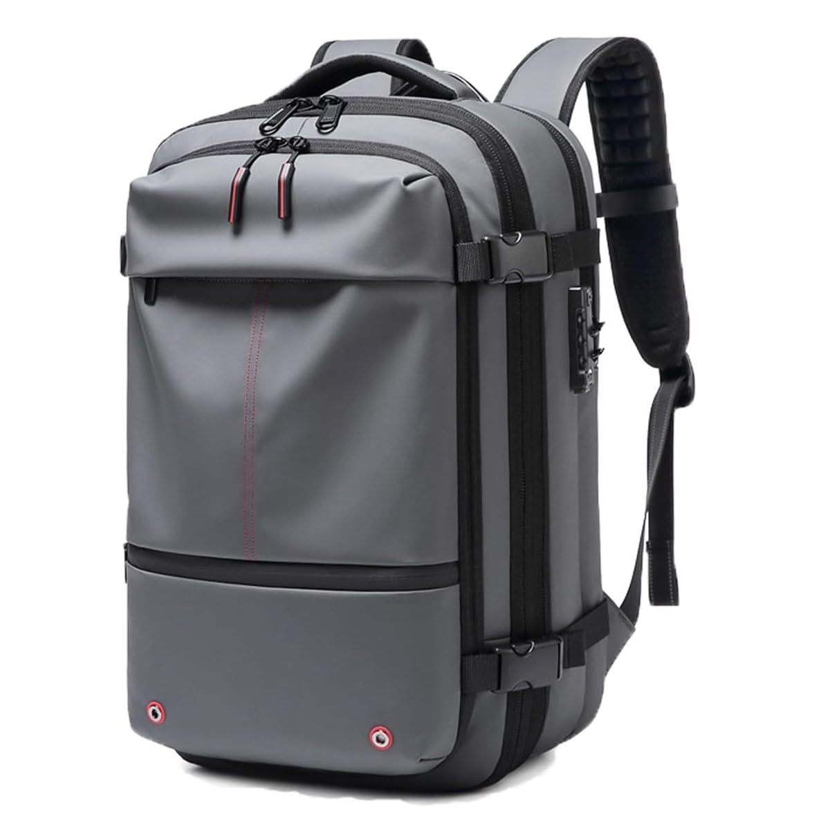 Ascribei Expandable 60L Large Capacity Travel Backpack - Multifunctional Air Vacuum Oxford Backpack for Hiking, Camping & Business Trips (Gray, Pump Not Included) - Perfect for Outdoor Adventures & Weekend Getaways