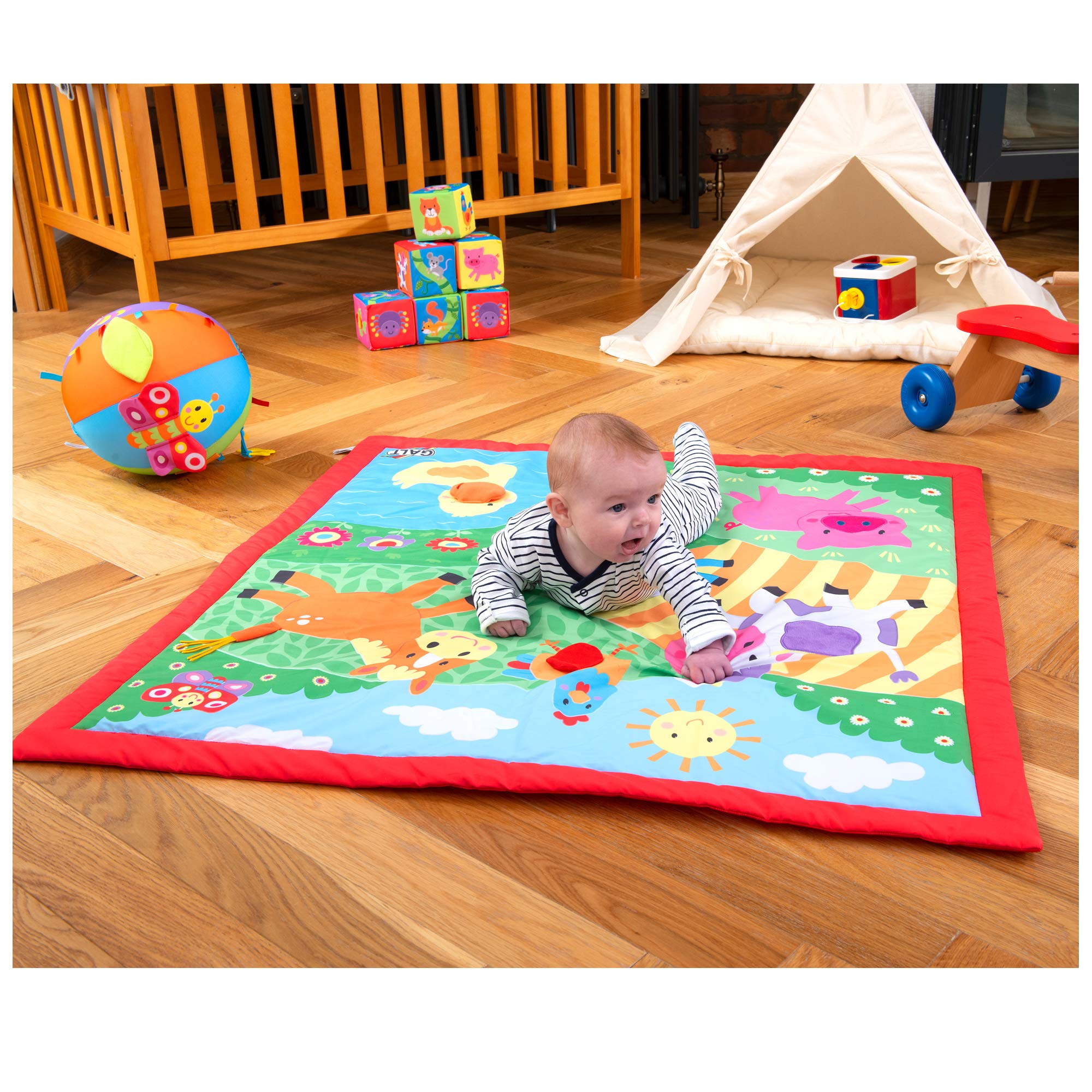 Galt Toys Large Farm Playmat for Kids - Educational Farm Animal Activity Mat for Toddlers & Preschoolers - Perfect for Playrooms, Daycare & Home Learning