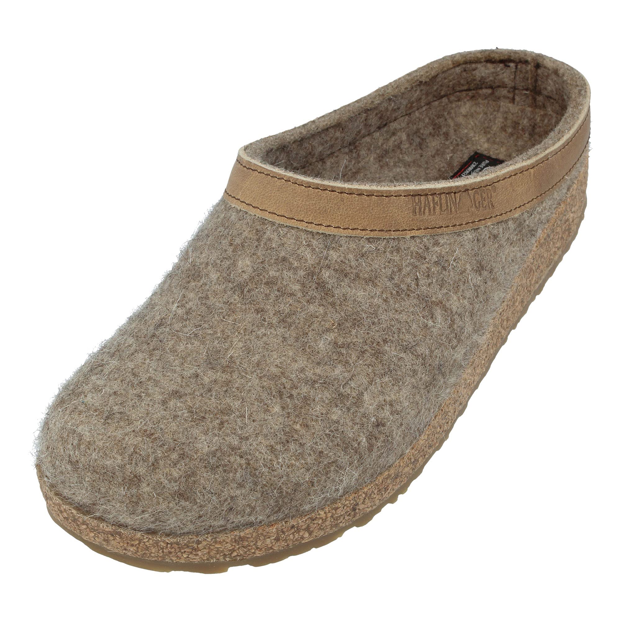 HAFLINGER 713001-550 Grizzly Torben Wool Felt Slippers for Men & Women - Size 50 EU, Comfortable Indoor/Outdoor House Shoes for Relaxation & Warmth