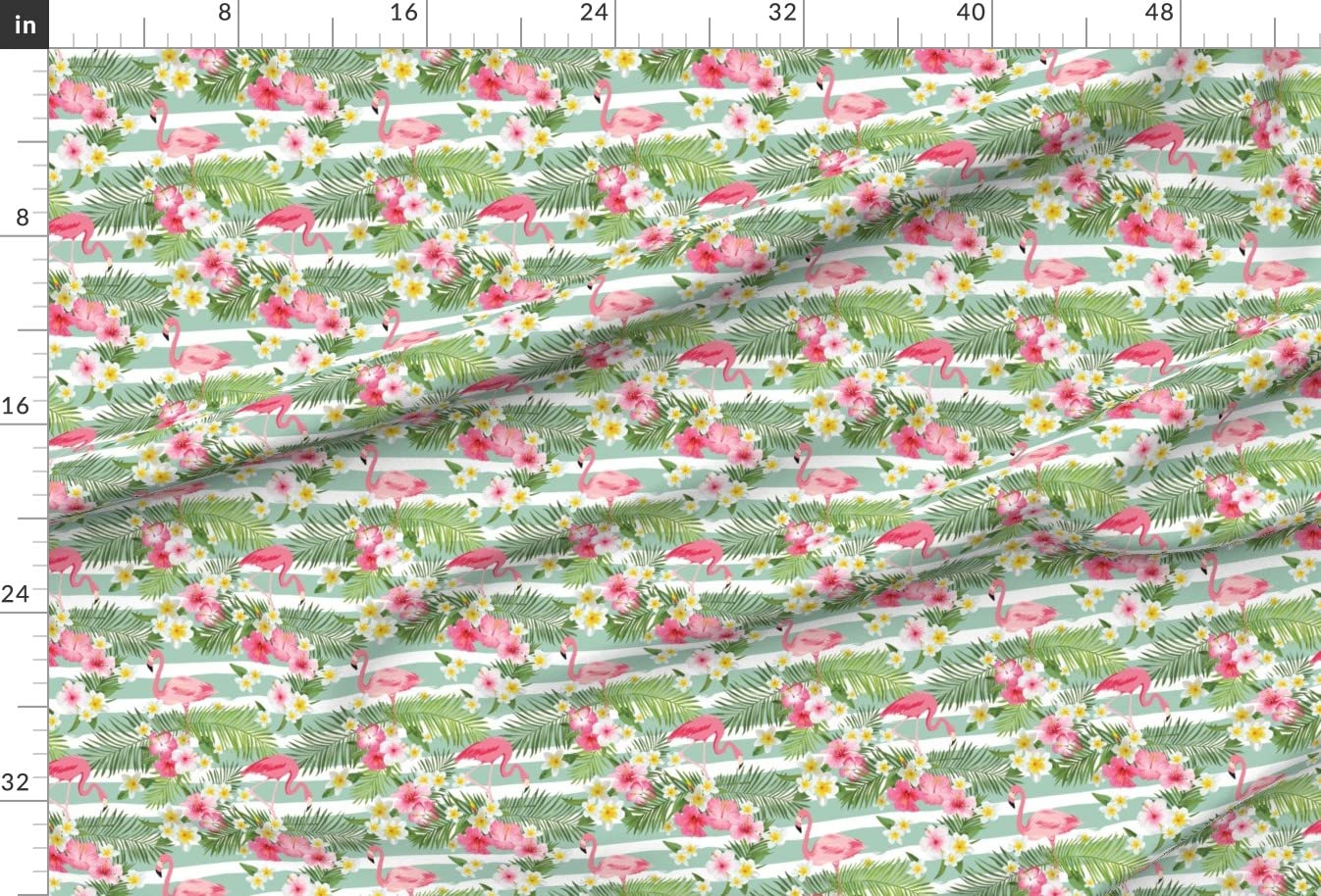 Tropical Flamingo Hawaiian Hibiscus Boho Printed Velvet Fabric by The Yard - Upholstery, Home Decor & Apparel Material - Perfect for DIY Pillows, Curtains & Bohemian Dresses