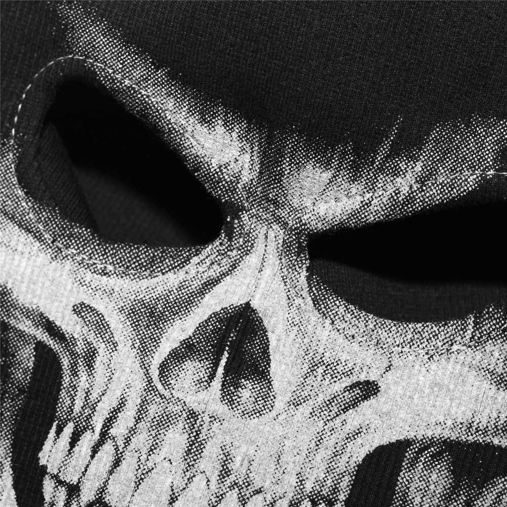 Full Face Skeleton Skull Ghost Halloween Balaclava Mask - Scary Cosplay Costume Accessory for Cycling, Outdoor Activities & Horror Parties (Includes Big Gloves)