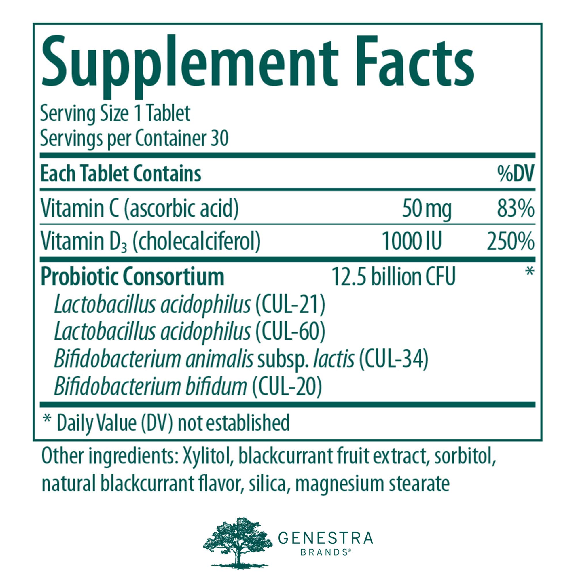 Genestra HMF Fit for School Kids Immune Support Chewable Tablets - 30 Count, Natural Blackcurrant Flavor | Boosts Immunity for School-Aged Children | Supports Healthy Digestion & Immune System During Cold Season