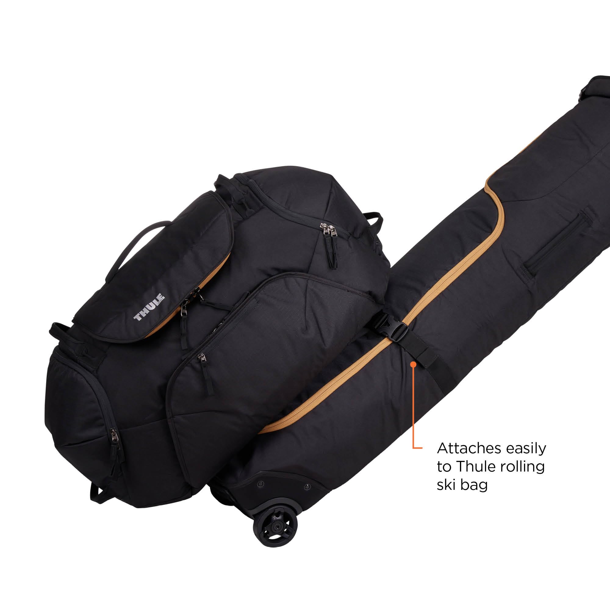 Thule Waterproof Duffel Bag for Ski & Snowboard Gear - Large Travel Storage Bag for Winter Sports Equipment, Black - Perfect for Ski Trips & Snowboarding Adventures
