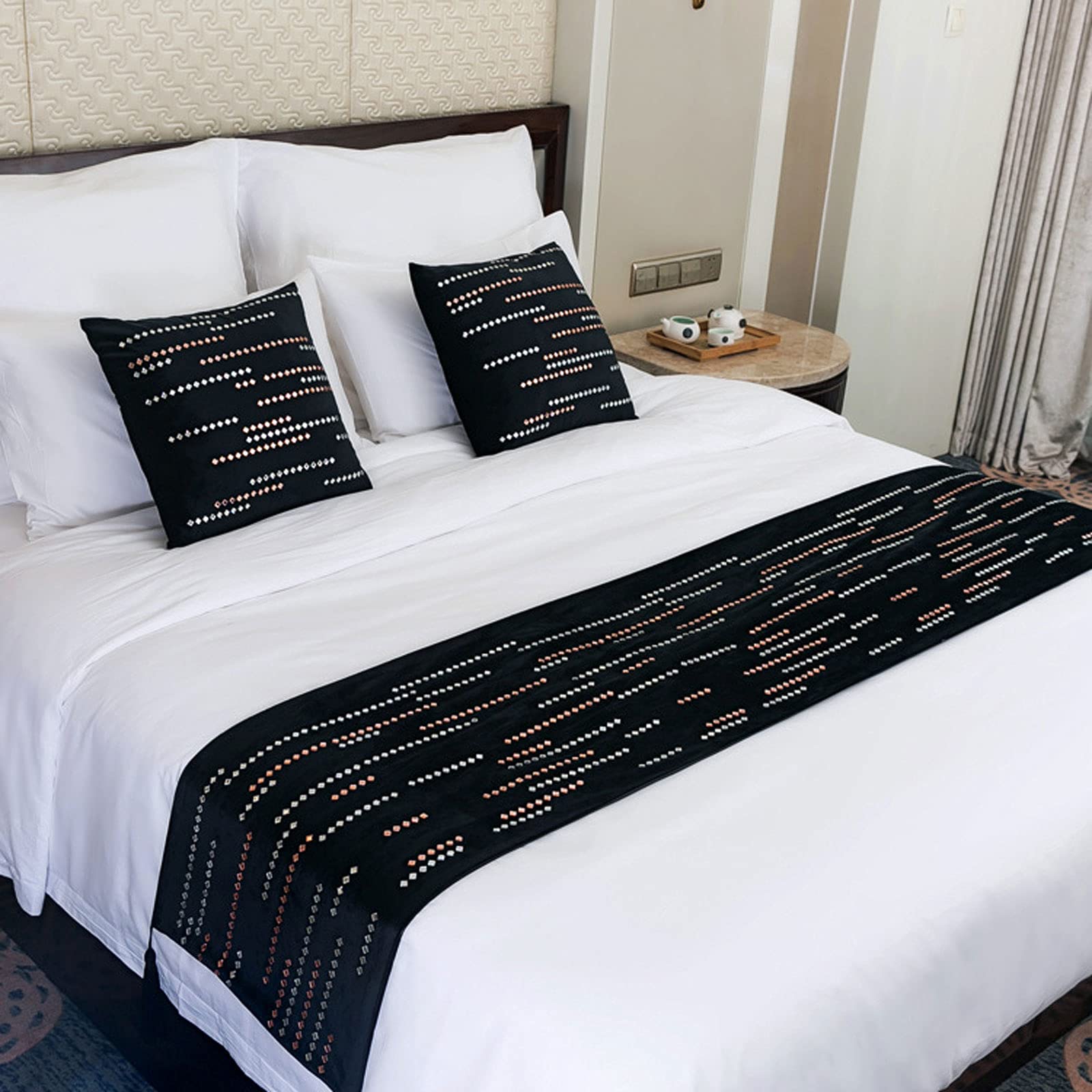 Luxury Velvet Bed Runner Scarf - Soft Solid Color Bedspread Coverlet with Tassels for King Size Beds | Hotel Style Bedding Protection & Decoration for Master Bedroom, Guest Room, and Airbnb Styling